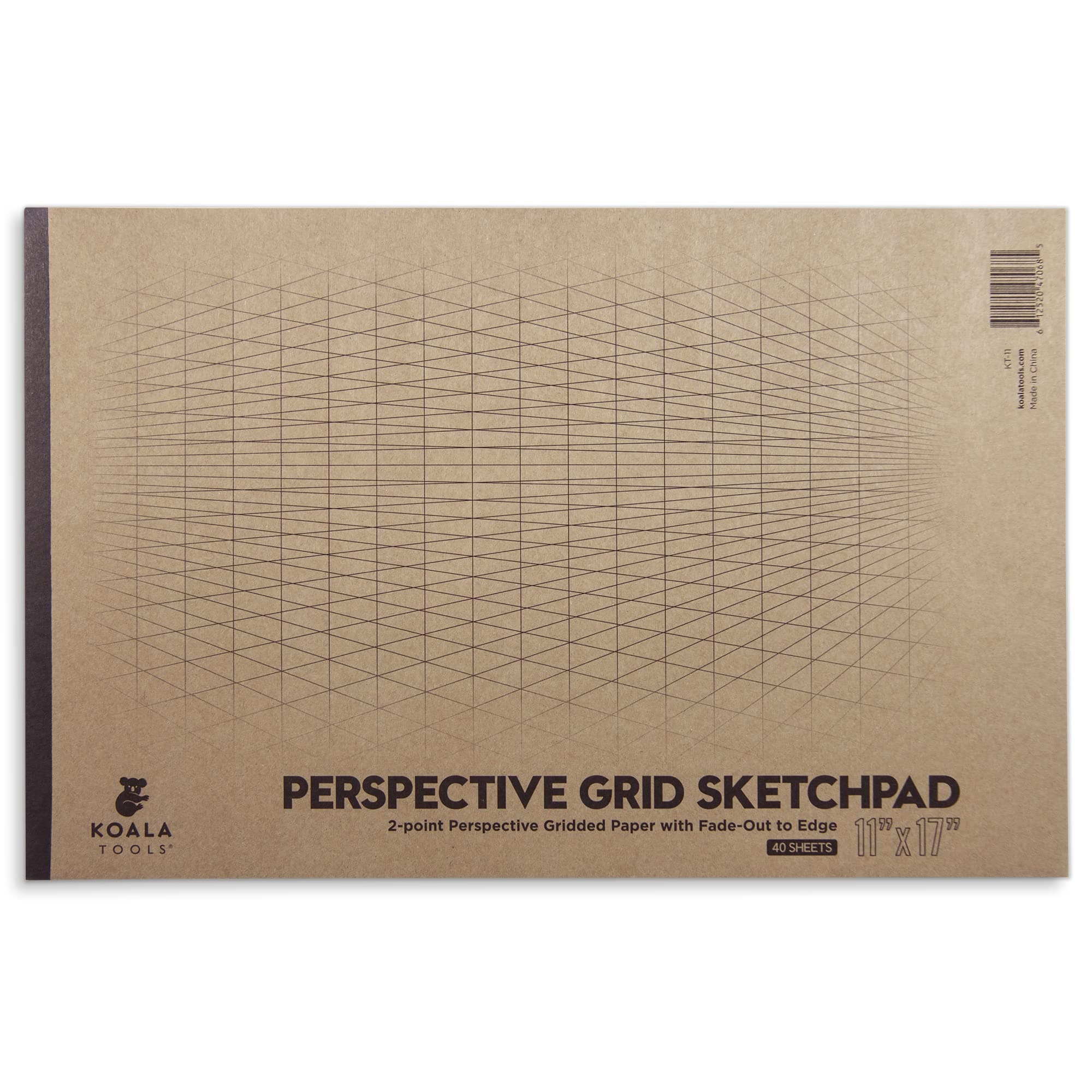 Koala Tools | Drawing Perspective (1 and 2-Point) Large Sketch Pad (2 Point - 11 x 17)
