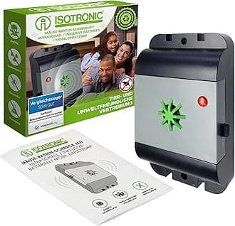 ISOTRONIC mouse repeller/rat repeller, ultrasonic test winner electronic pest repellent for house, basement, garden, repels mice and rats without chemicals and mouse trap (1) (1)