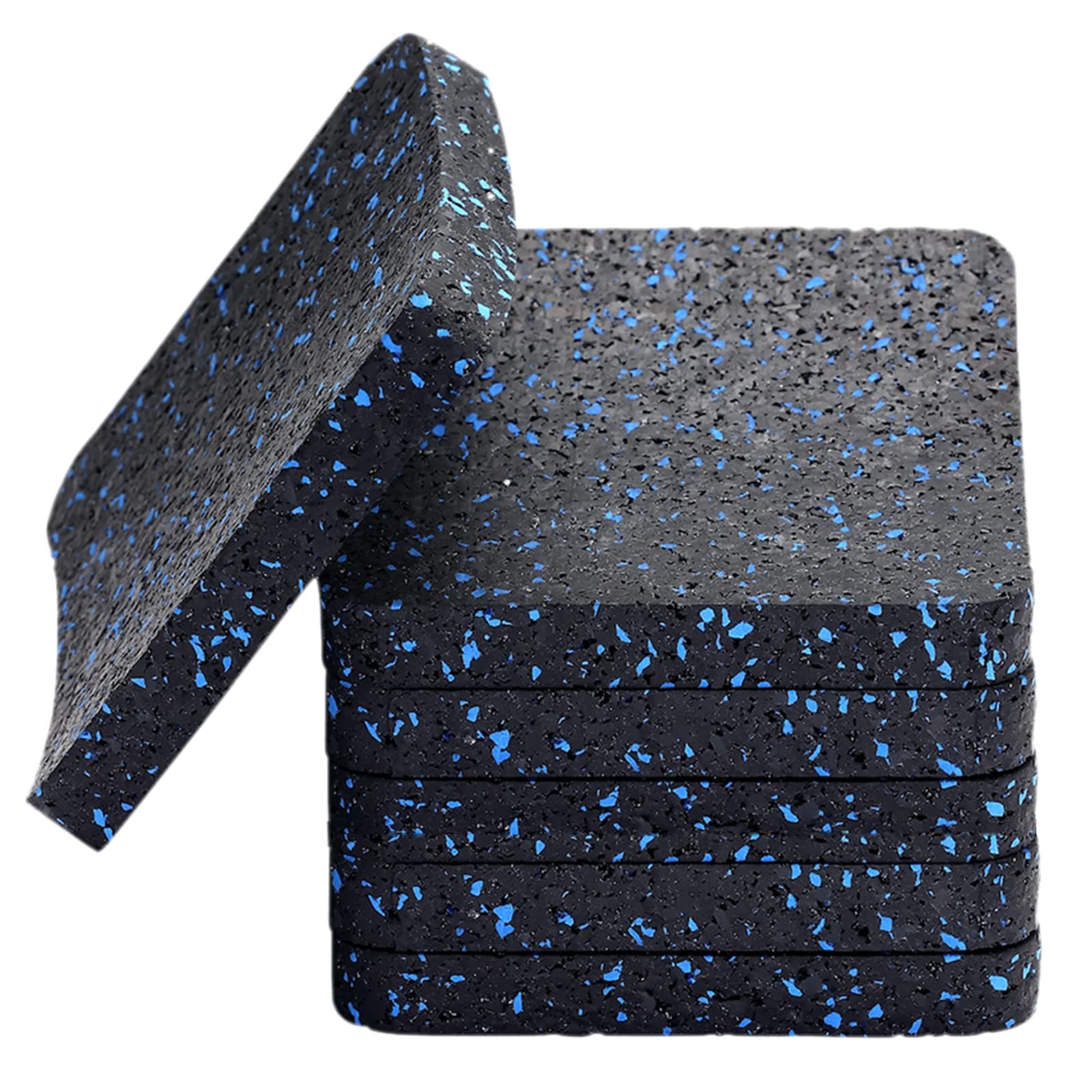 Treadmill Mat Pads - 6 PCS Shock Absorbing Rubber Pads for Treadmill and Fitness Equipment - Heavy Duty Floor Protector for Home Gym - Non-Slip Stability for Hardwood Floors - 3.94"x3.94"x0.5"