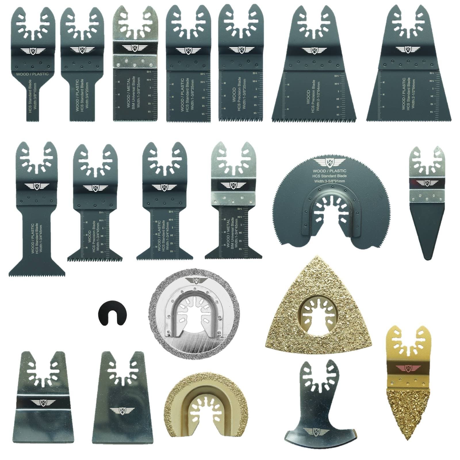 22 x TopsTools DRFAK22CD Fast Fit Mix Blade Kit Plus Adapter Compatible with Dremel Multimax Multi-Max MM20 MM30 MM40 and MM45 Multitool Multi Tool Accessories