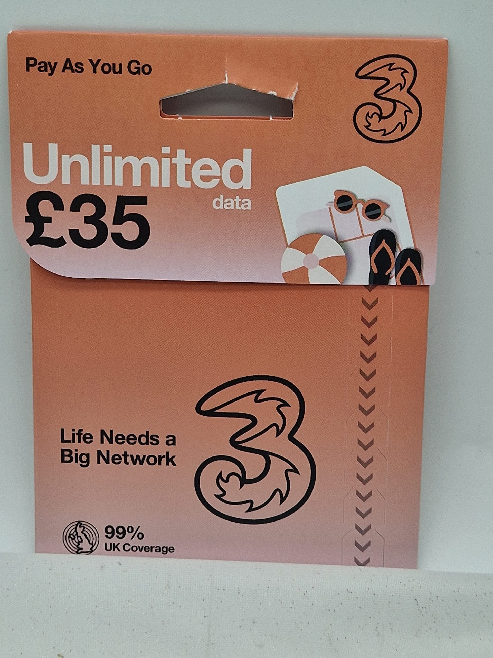 Three by Three 1 x Pay as you go PYAG Simcard with new number TRIO SIM / Standard, Micro, Nano Size