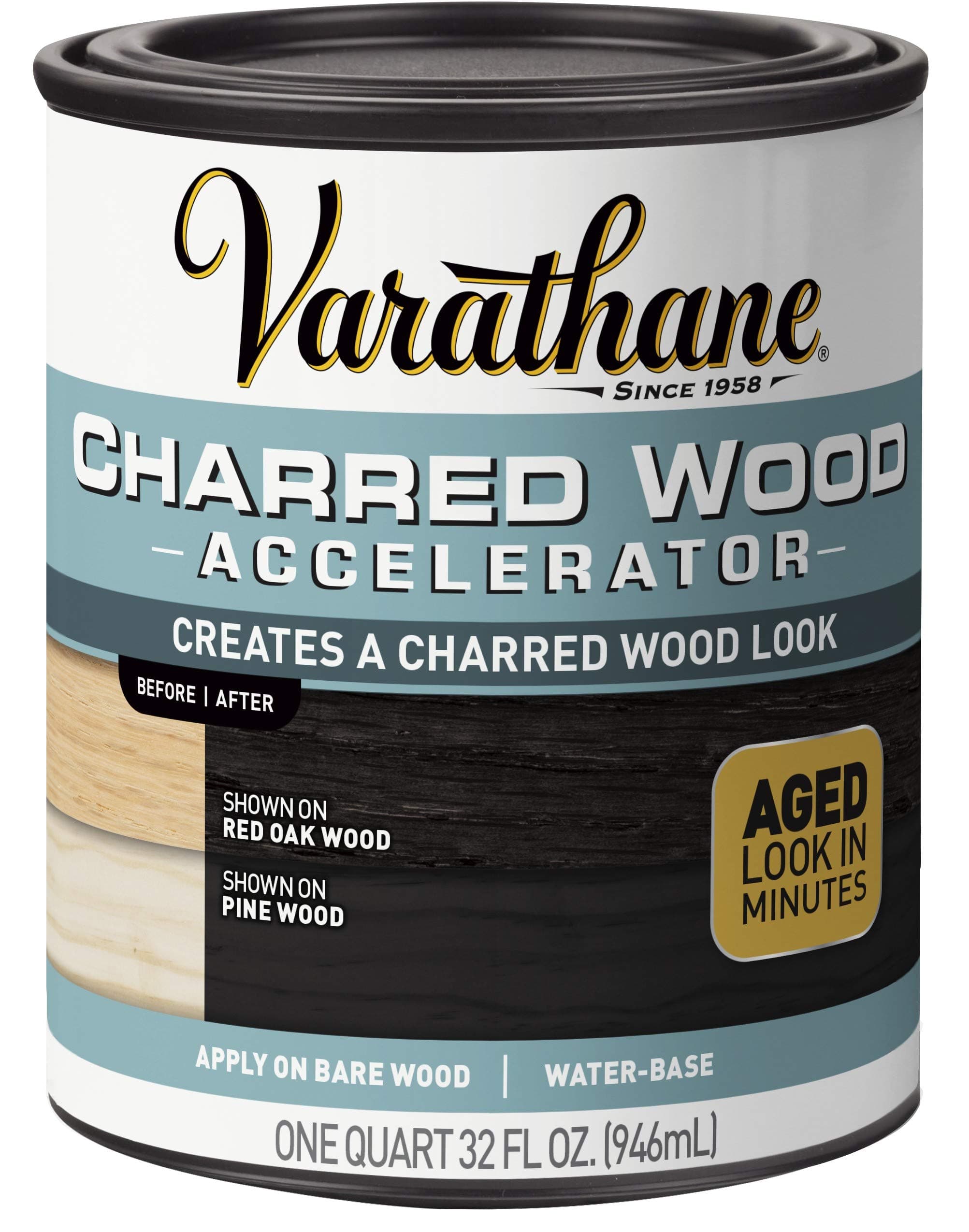 347105 Charred Wood Accelerator, Quart, Black