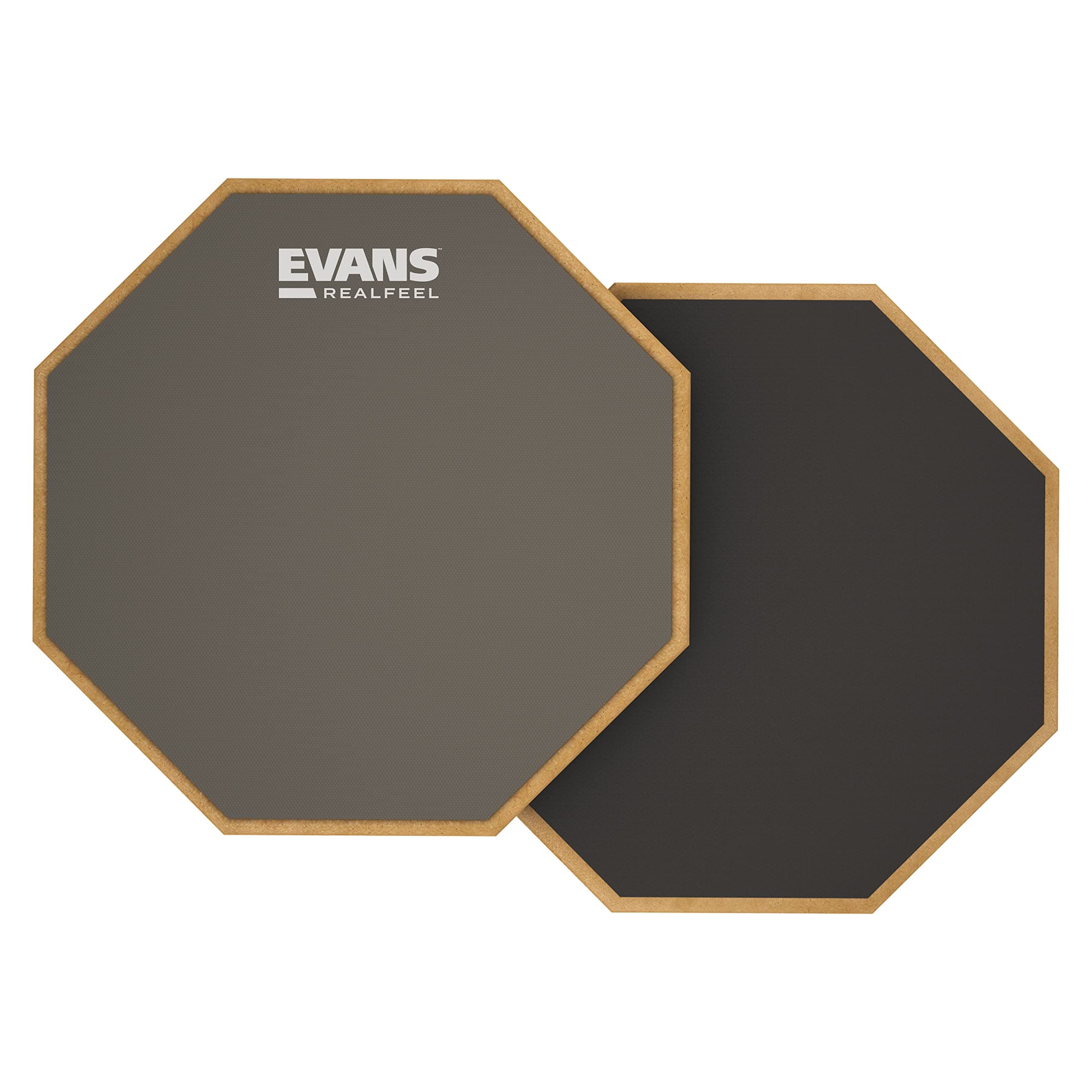 Evans RF-6D RealFeel - Drum Practice Pad - Drum Pad - Drummer Practice Pad - Gum Rubber & Neoprene, 2 Sided, 6 Inch, Gray