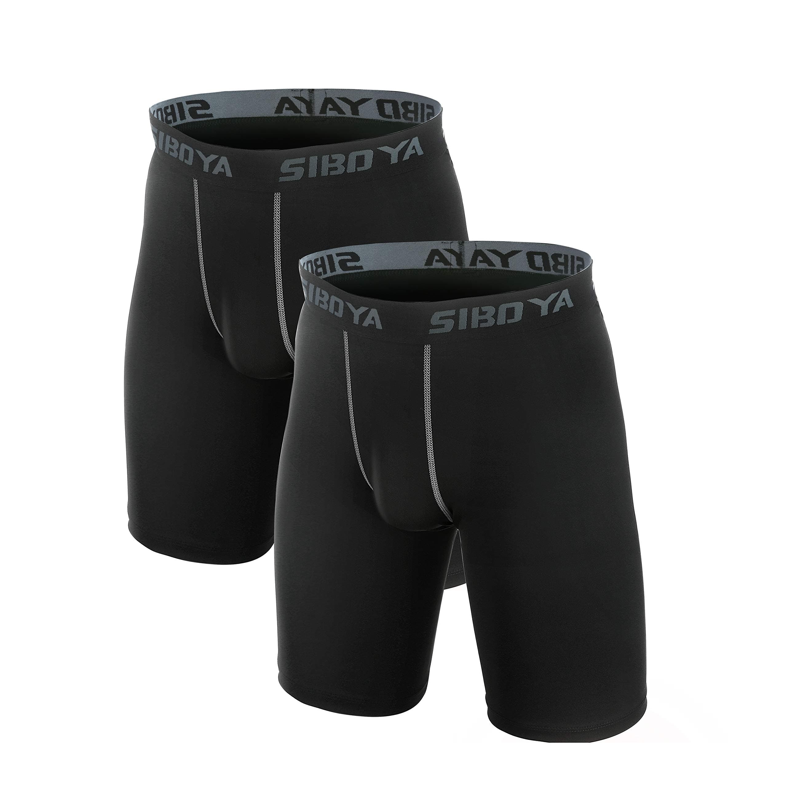 Siboya Men's Quick-Dry Workout Training Athletic Compression Shorts (black2, XXXL)