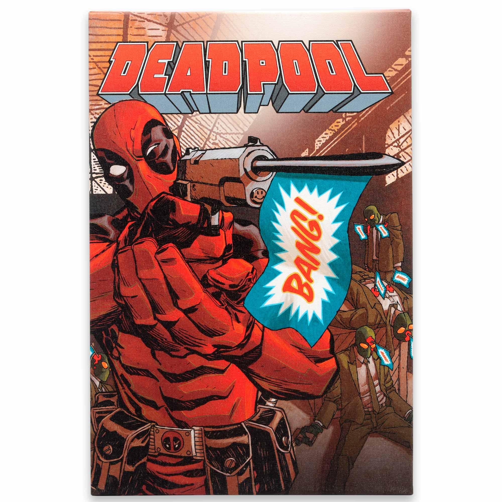 Marvel Deadpool Bang Gallery Wrapped Canvas Wall Decor - Funny Deadpool Wall Art for Man Cave or Movie Room