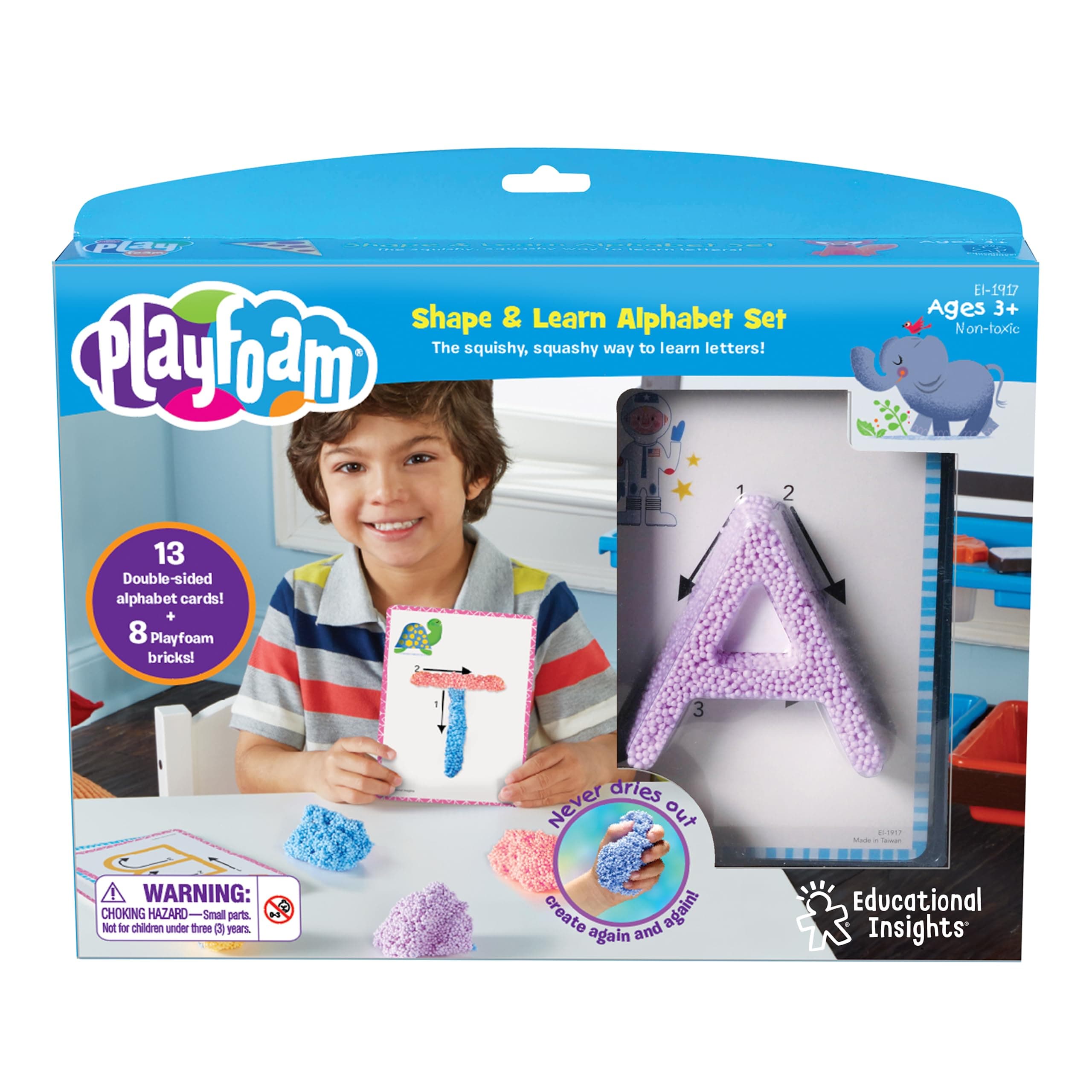 Educational Insights Playfoam Shape & Learn Alphabet Set - Alphabet Learning Toys, Letter Recognition for Preschoolers, Sensory Classroom Must Haves, Sensory Foam Letters, ABC Toys for Ages 3+