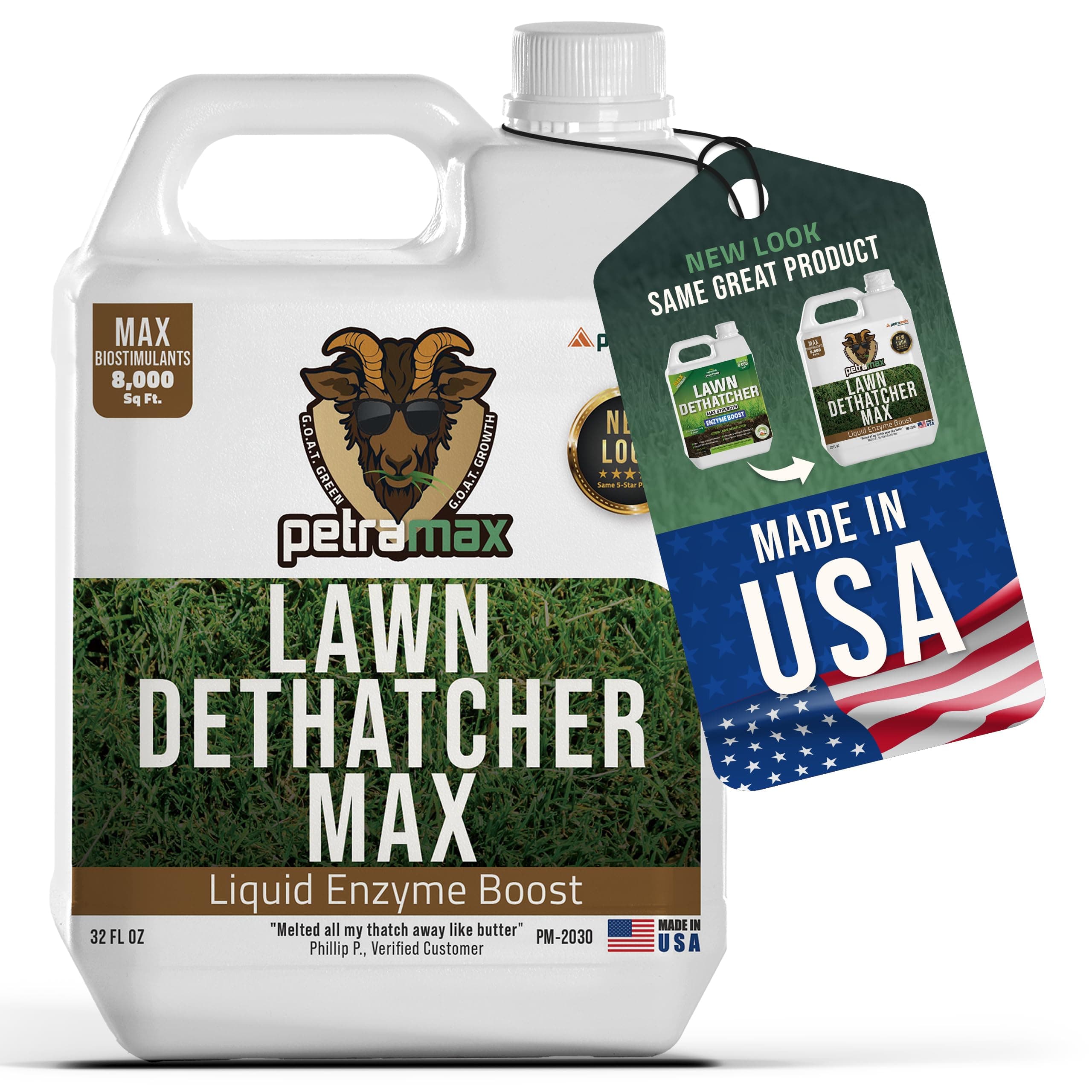 PetraTools Liquid Dethatcher, Lawn Dethatcher & Aerator, Grass Dethatcher & Thatch Rake Alternative, Thatch Remover, Liquid Thatch Remover, Lawn Dethatch Product, Lawn Dethatching Solutions (32 Oz)
