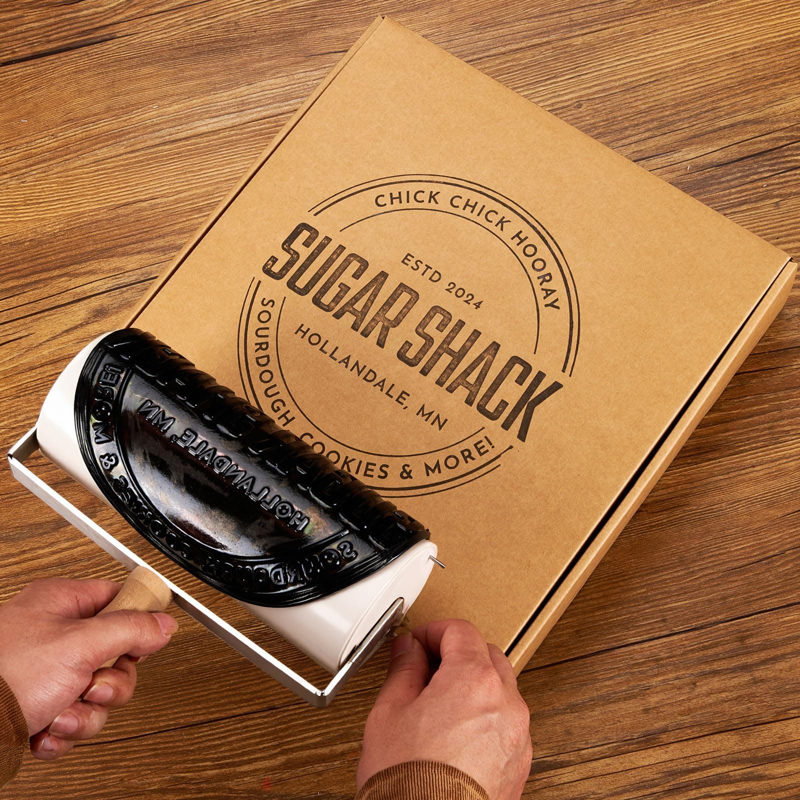 Extra Large Custom Logo Stamp for Large Prints, Easy to Use Rolling Stamp for Paper, Fabric, Cardboard & More