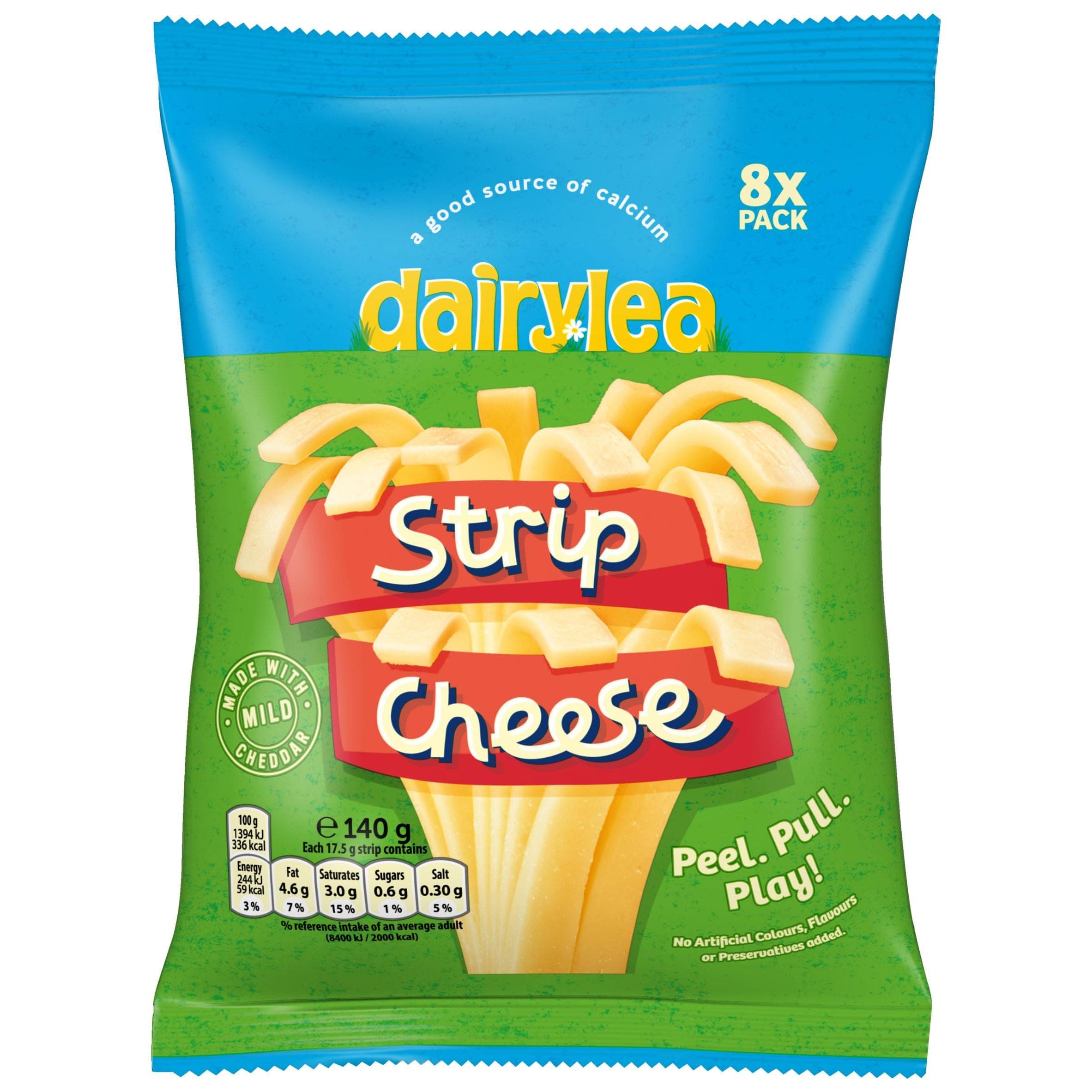 Dairylea Strip Cheese 8 Pack Cheese Snack, 140g