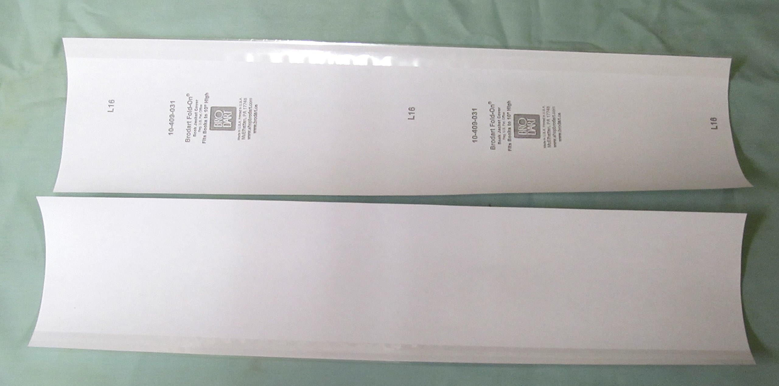 10-10" BRODART FOLD-ON BOOK COVERS - Center-Loading, Adjustable, Clear Mylar