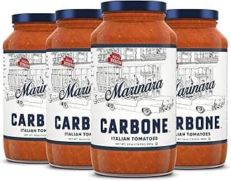 Carbone Marinara Pasta Sauce | Tomato Sauce Made with Fresh & All-Natural Ingredients | Non GMO, Vegan, Gluten Free, Low Carb Pasta Sauce, 24 Fl Oz (Pack of 4)