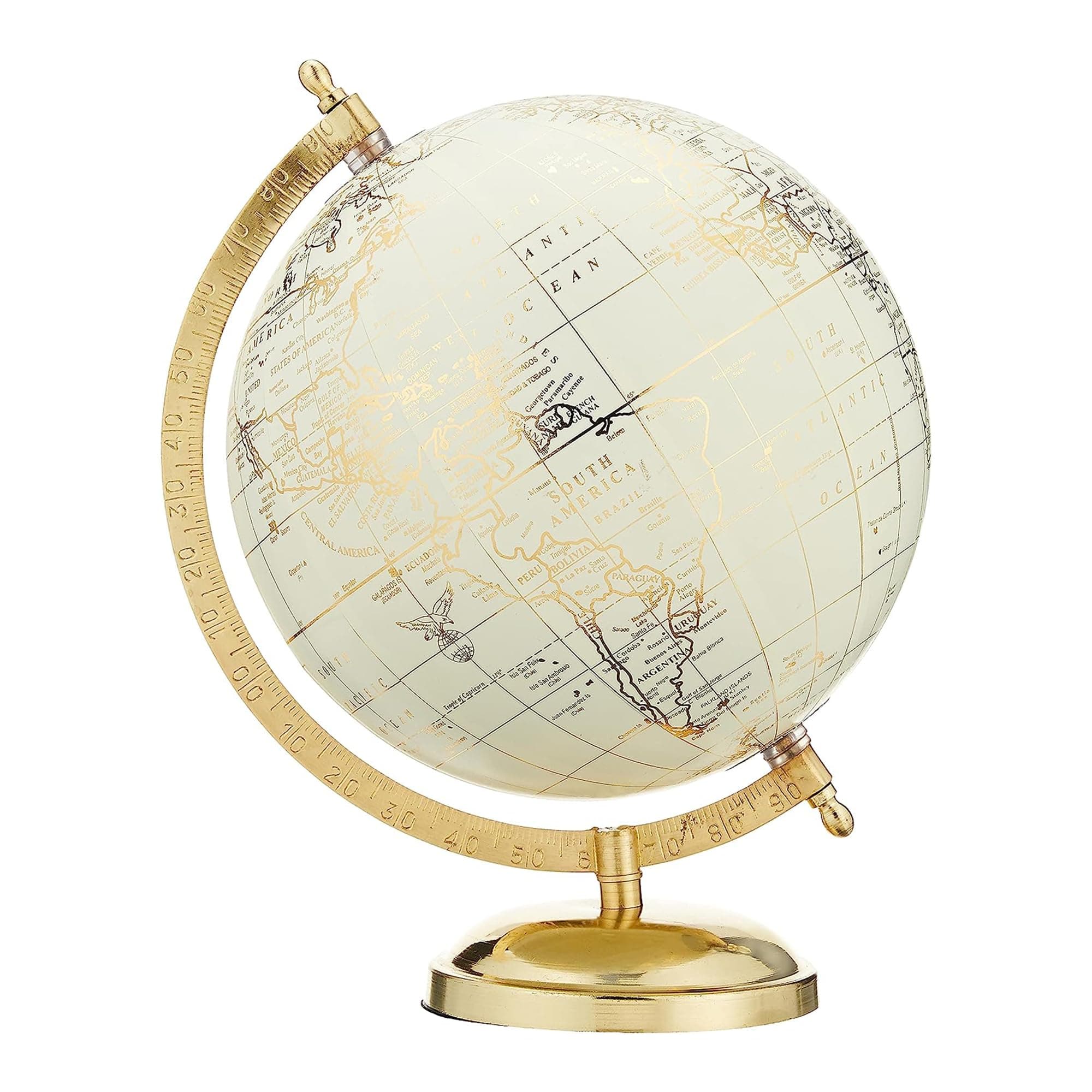 Abbott Collection 57-LATITUDE-02 Globe on Stand, Ivory