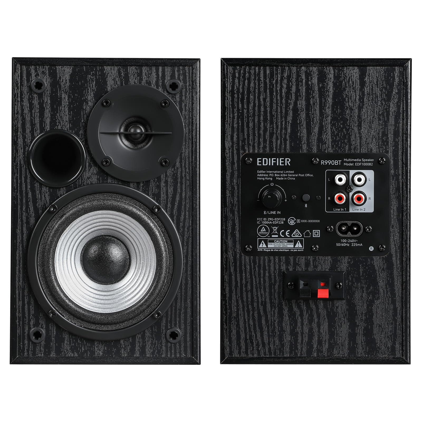 Edifier R990BT Bookshelf Speaker, 2ch Bluetooth 5.4 Max 24W Output, 3 Input System(RCA/AUX/Bluetooth), Built-in Amplifier, Dedicated App