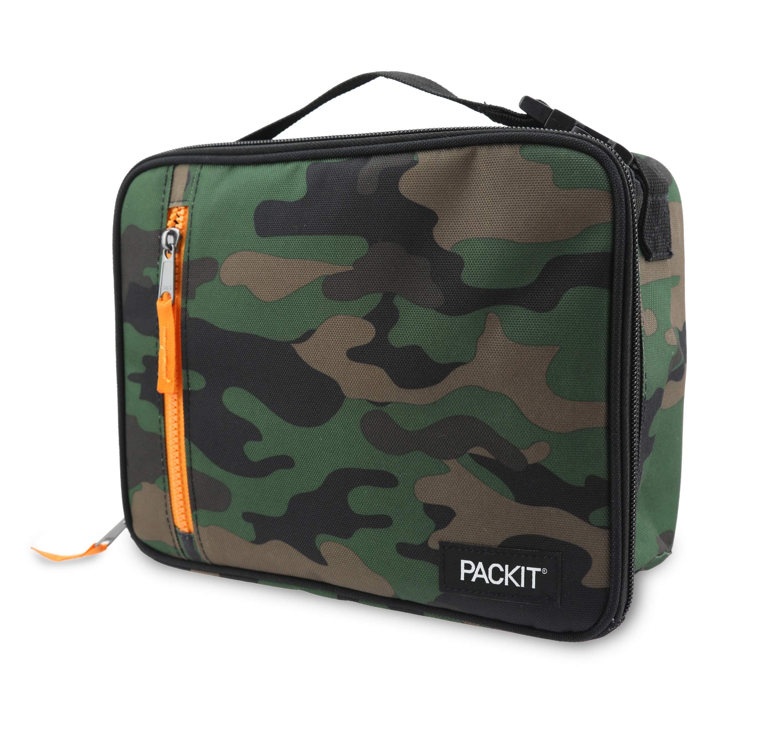 Freezable Classic Lunch Box, Camo, Built with EcoFreeze Technology, Collapsible, Reusable, Zip Closure With Zip Front Pocket and Buckle Handle, Perfect for Lunches