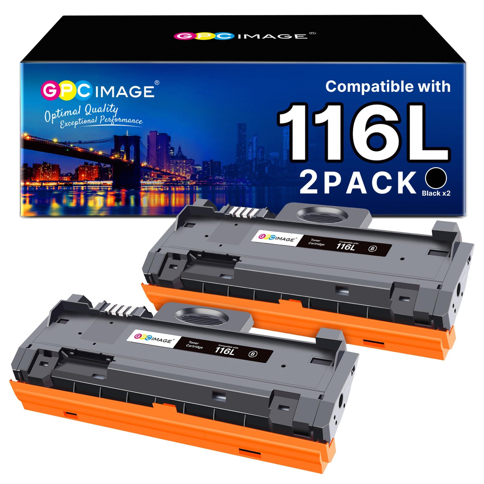 GPC Image MLT D116L D116S Compatible Toner Replacement for Samsung MLT D116L D116S to use with Xpress SL-M2835DW M2825ND M2825DW M2885FW M2675 M2675FN M2875FD M2625 M2626 M2676 M2825 (Black, 2-Pack)