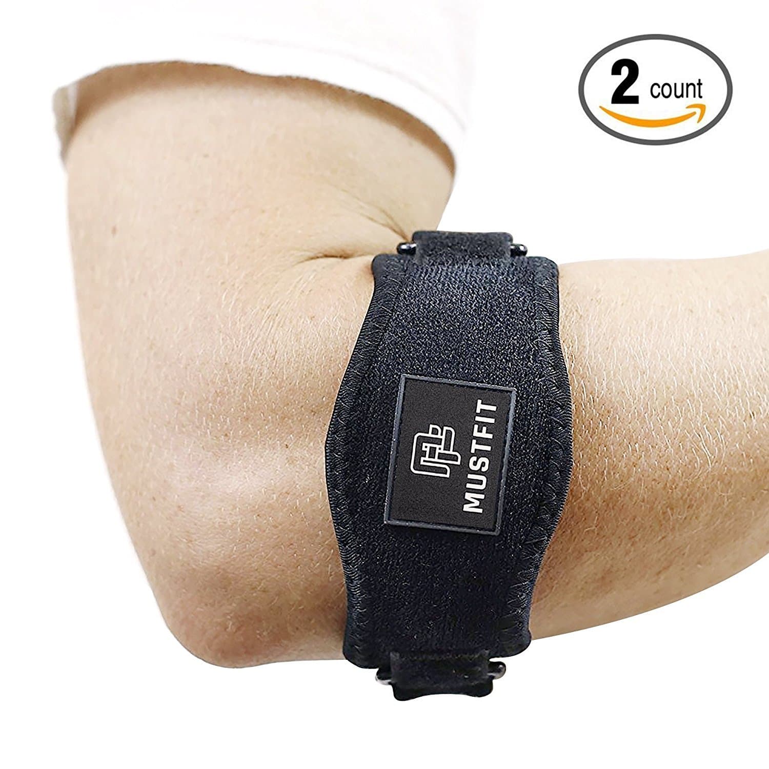 Tennis Elbow Brace with Compression Pad (2 Pack) for Men & Women - Prevents Elbow Tendonitis - Great Support for Injured Arms & Pain Relief - Best Tennis & Golfer Elbow Brace - Free E-Book