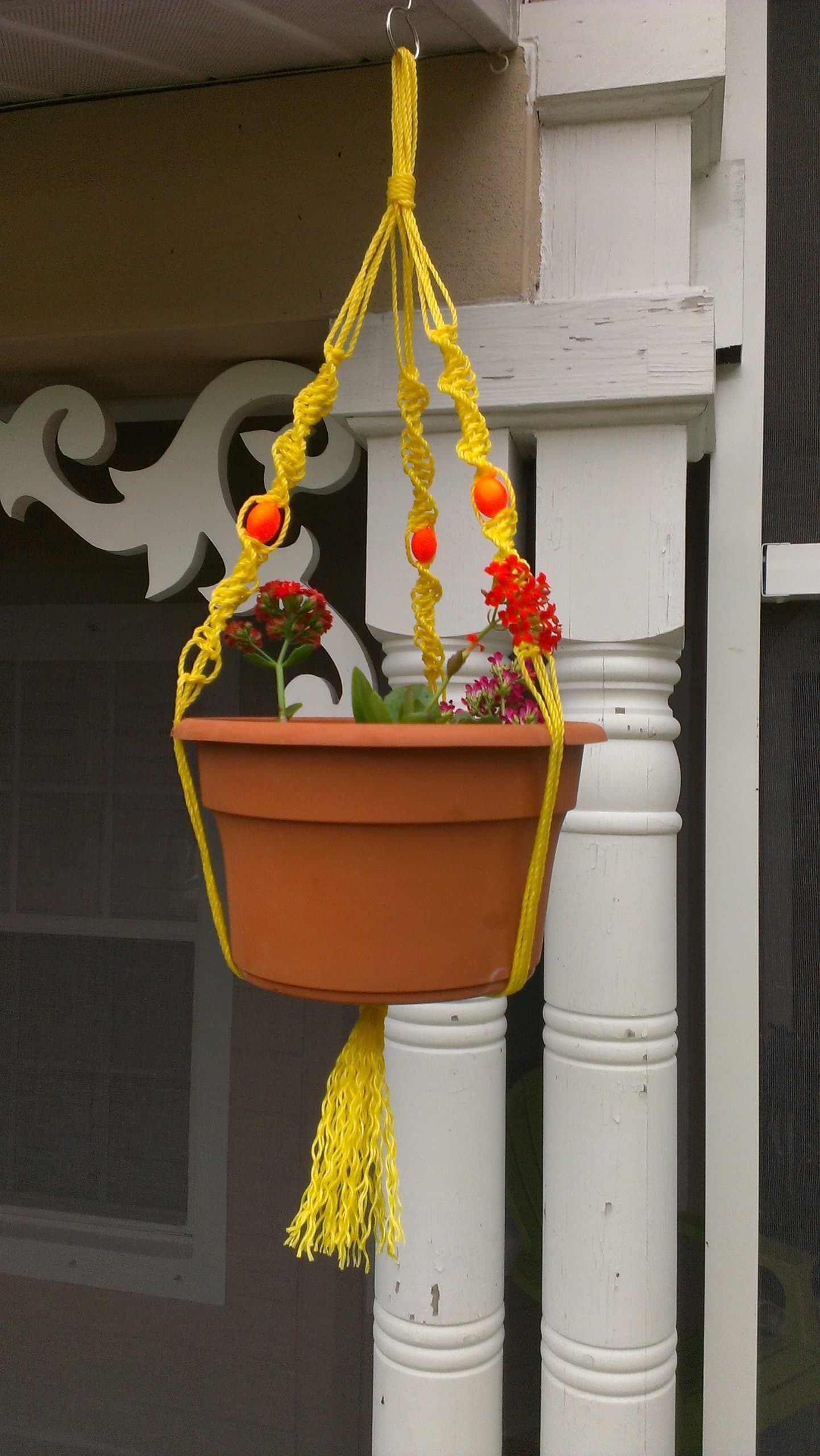 Miahachi Macrame Plant Hanger 35" Length, Yellow