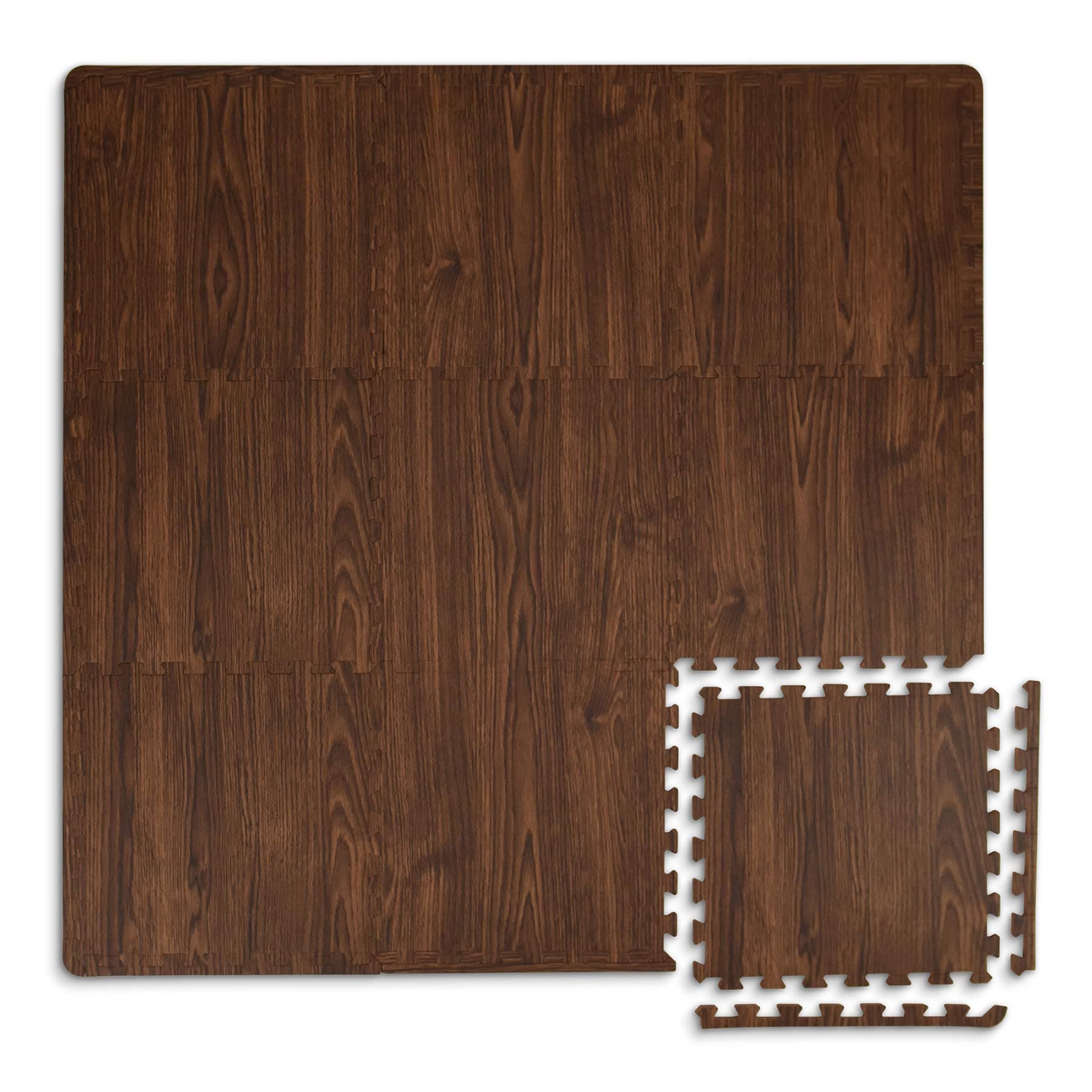 FloorPops Brown Craftsman Interlocking Floor Tiles, FP3593