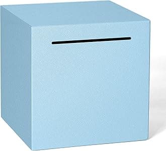 Piggy Bank for Adults Must Break to Open, Unbreakable Adults Piggy Bank Made of Stainless Steel, Metal Saving Bank (Blue, 4.72-inch)