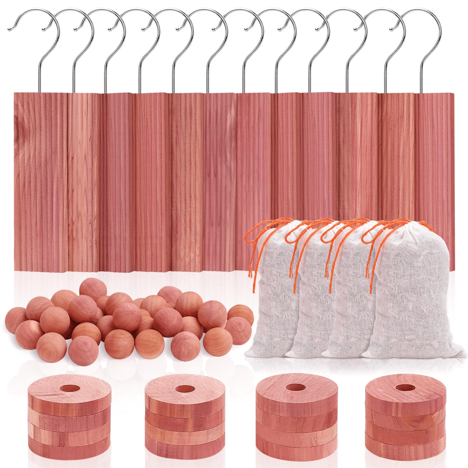 Homode Cedar Blocks for Clothes Storage, Cedar Chips for Closets and Drawers, Aromatic Cedar Wood Balls and Cedar Sachets, Cedar Closet Freshener, 80 Pack