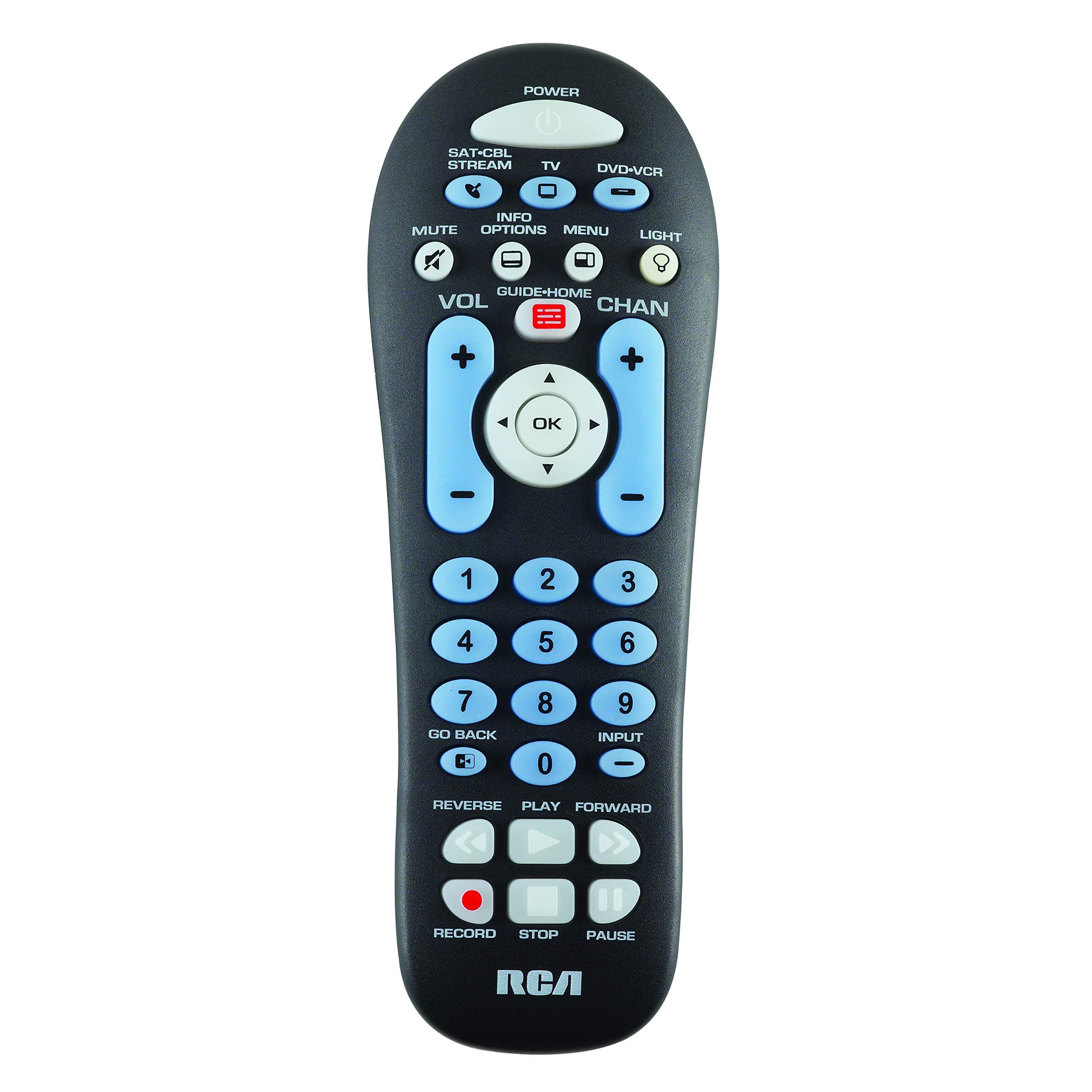 RCARCR313BR Big Button Three-Device Universal Remote, Black
