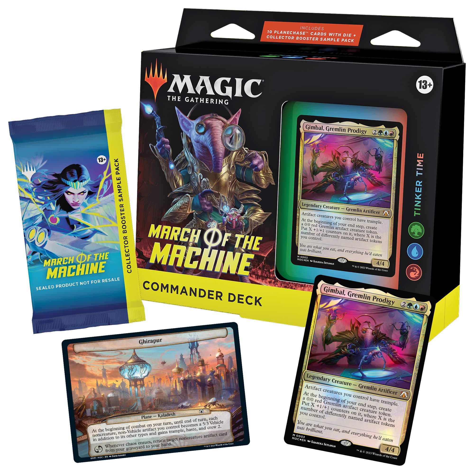March of the Machine Commander Deck - Tinker Time (100-Card Deck, 10 Planechase cards, Collector Booster Sample Pack + Accessories)