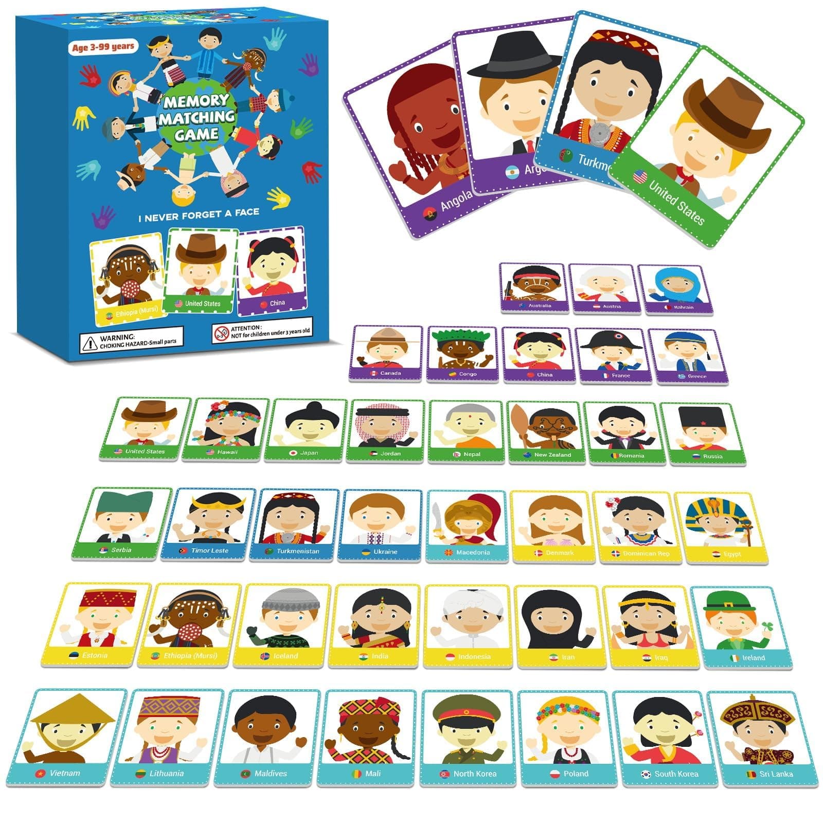 gisgfim Memory Matching Game Never Forget a Face Concentration for Kids Matching Games for Children