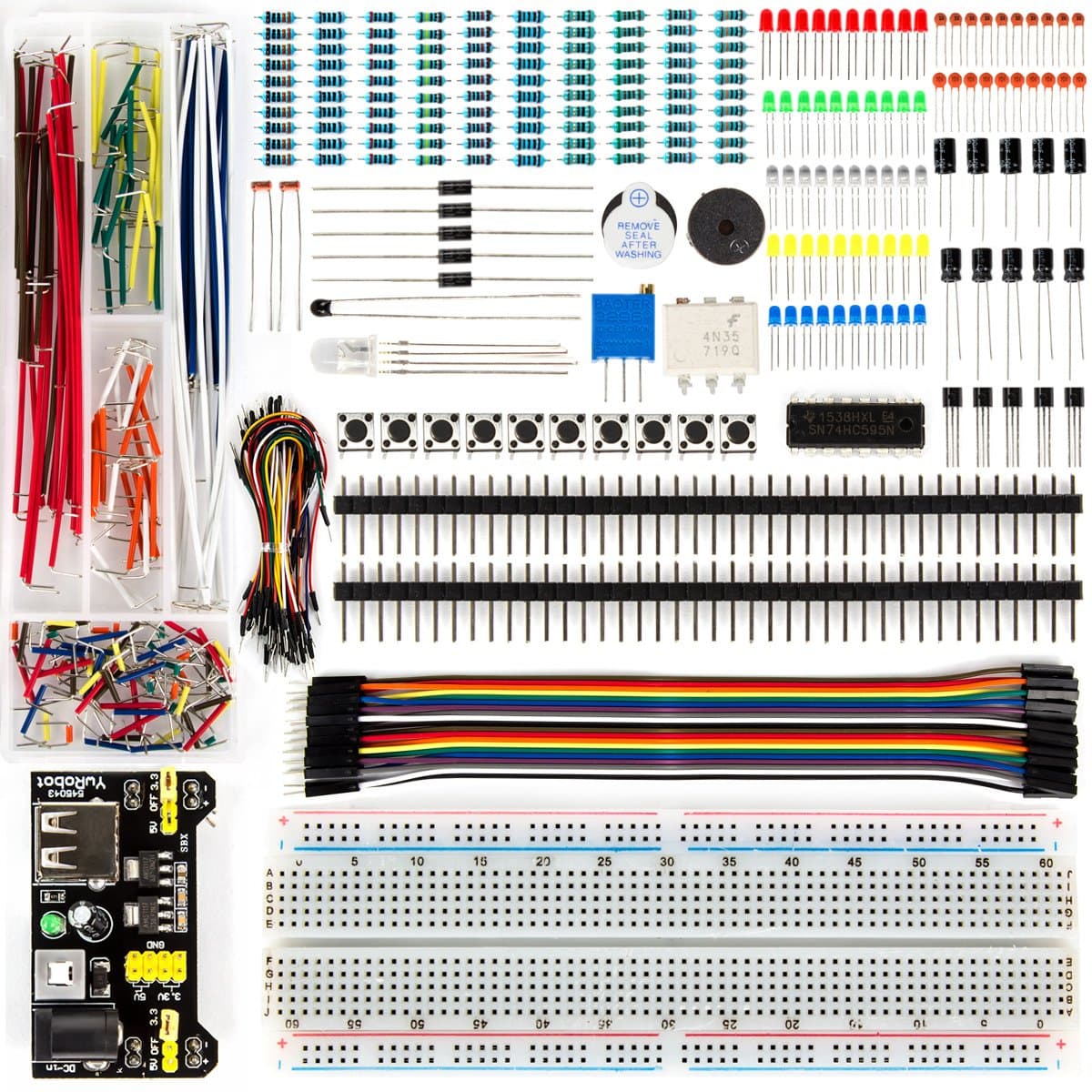 Starter Kit 438pcs Electronic Fun Kit for Arduino UNO R3, MEGA2560, NANO & Raspberry Pi with Transparent Storage Box
