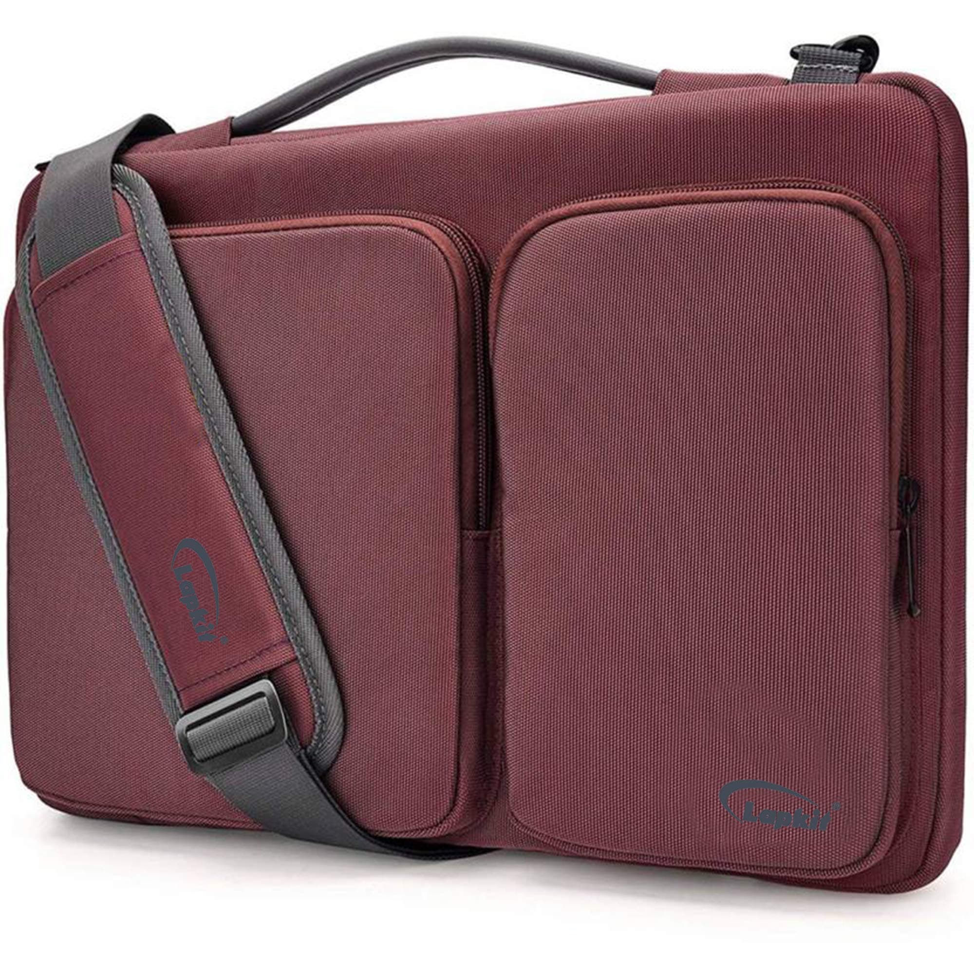 LAPKIT Laptop Shoulder Bag Upto 14.0 inch || Microsoft Surface Pro 6/5/4 || 2018 MacBook Air - 13.3” Retina Display || 13 inch MacBook Pro USB-C | 360° Protective Case with Accessory Pockets-Maroon