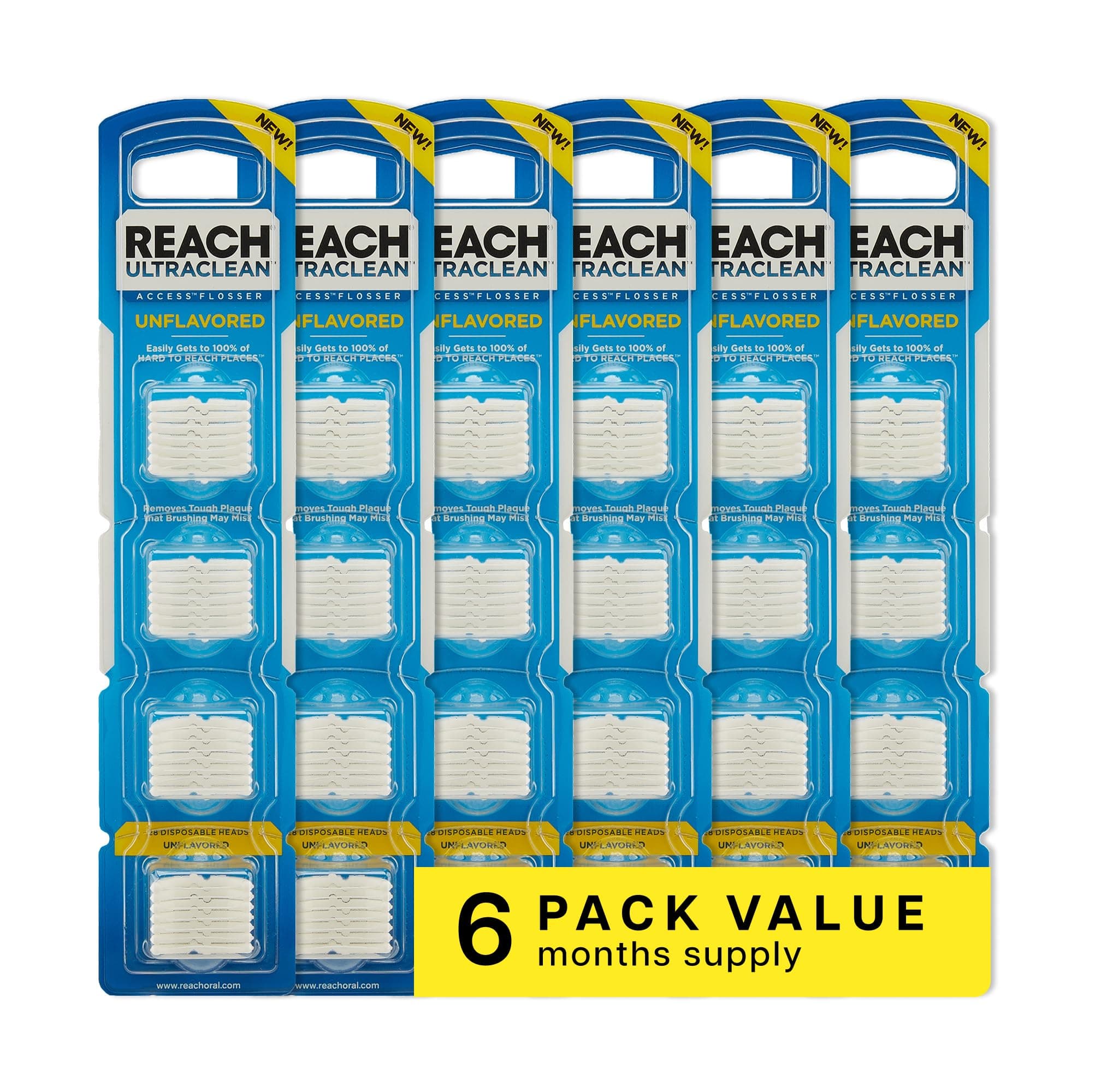 REACH Flosser Refills 28ct - Unflavored - 6pk