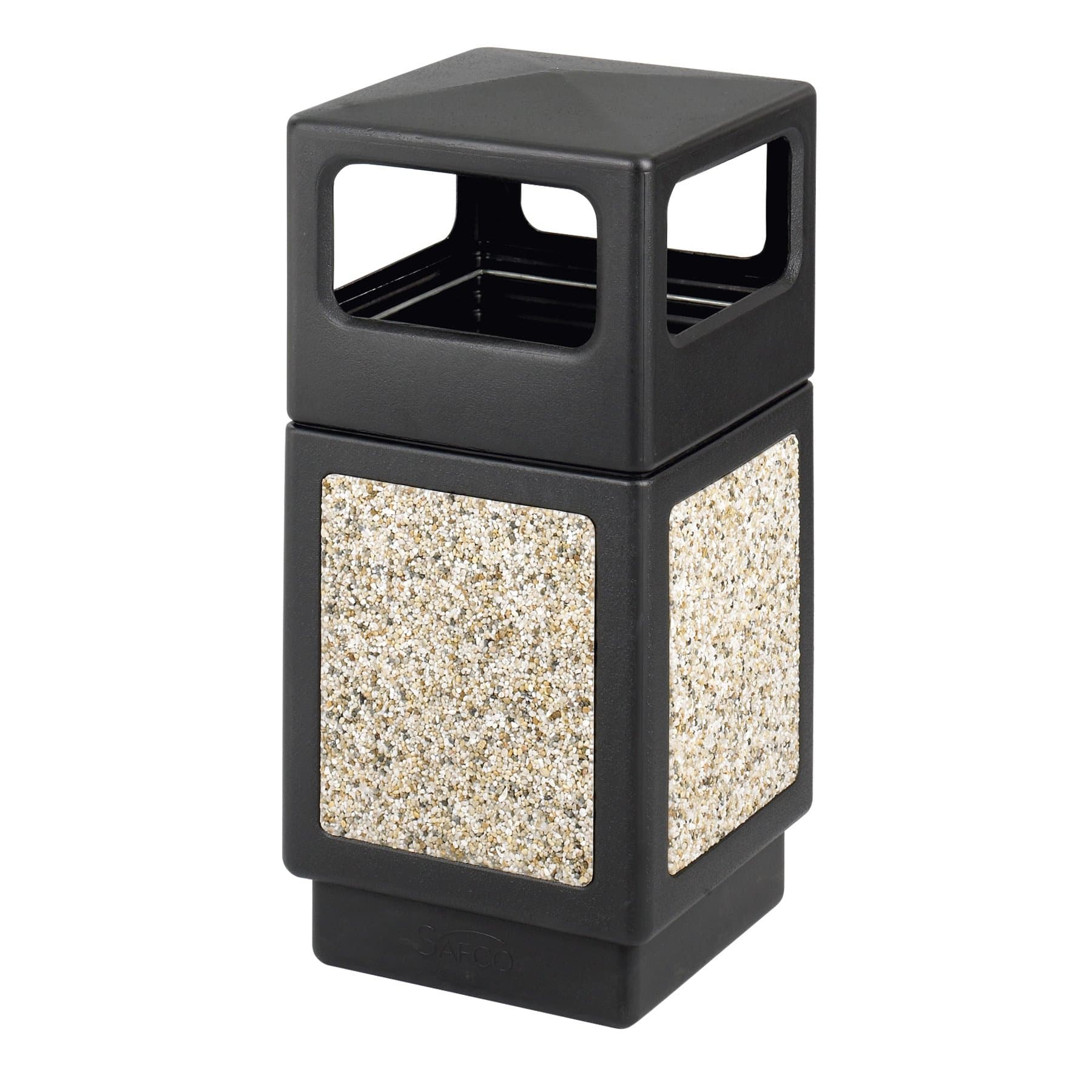 Safco Products Canmeleon Aggregate Panel Waste Receptacle, Side Open, 38 Gallon, Black, 9472NC by Safco