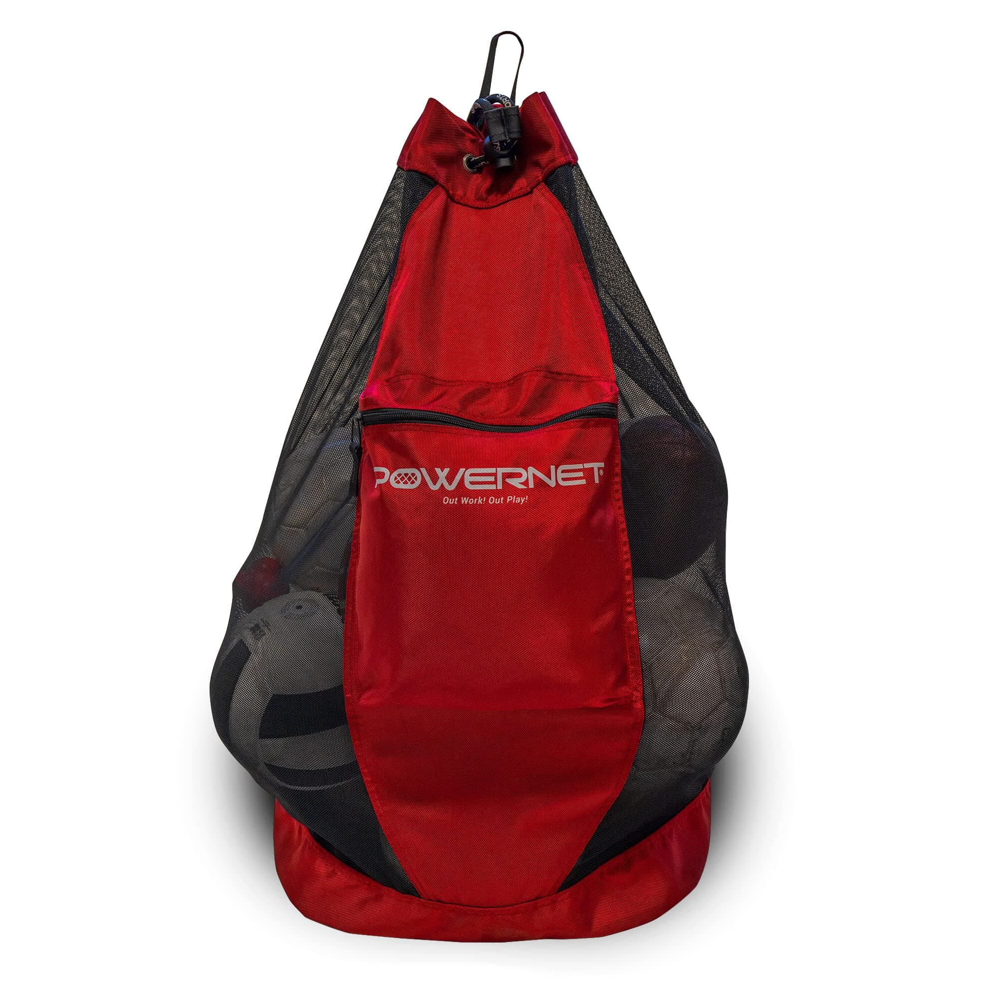 PowerNetSoccer Ball Bag, Large Carry With Large Drawstring, Mesh Bag Storage Sack, Additional Valuables Pocket, Perfect for Teams and Coaches