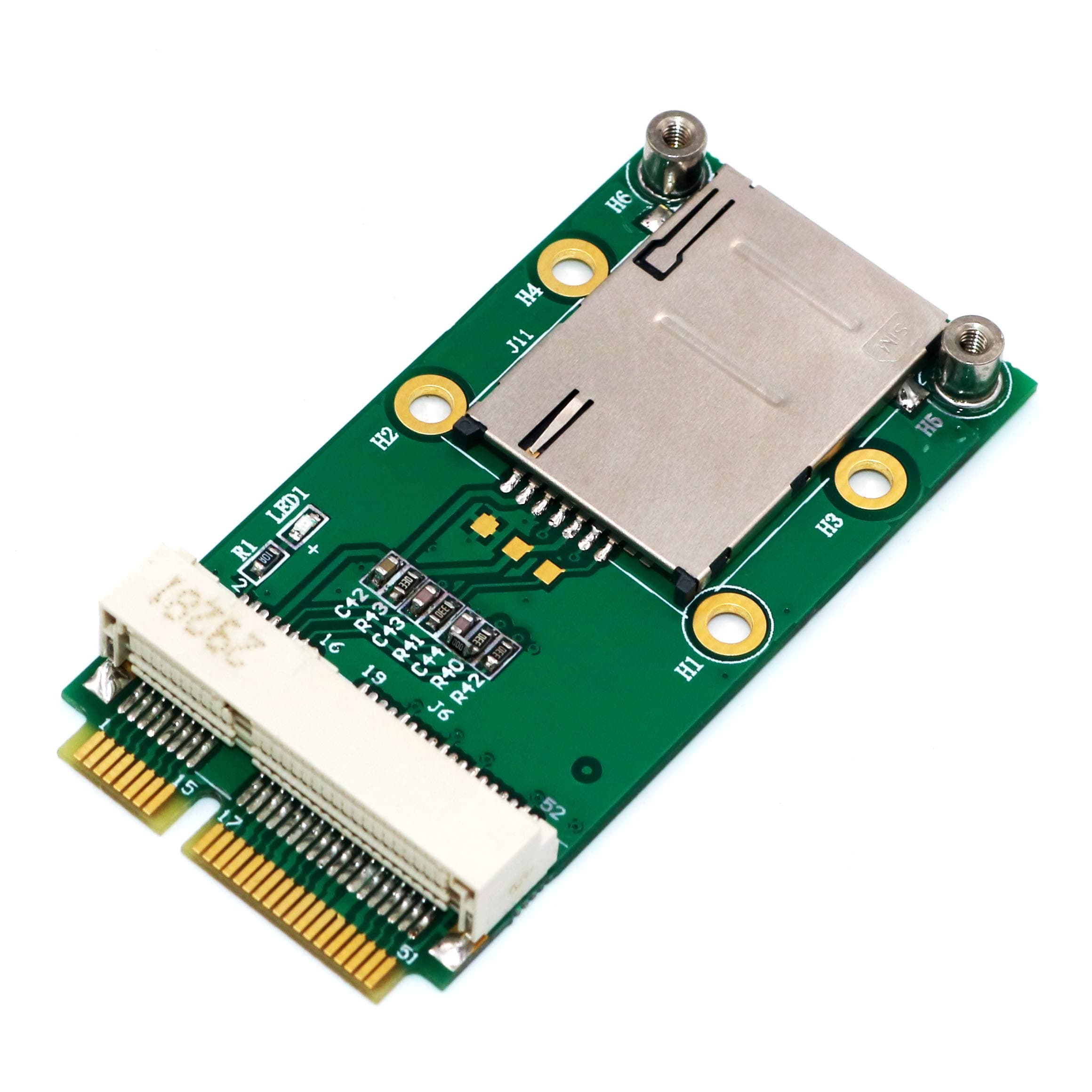 Mini PCI-E Adapter with SIM Card Slot for 3G/4G, WWAN LTE, GPS Card with Self-Elastic SIM Card Holder