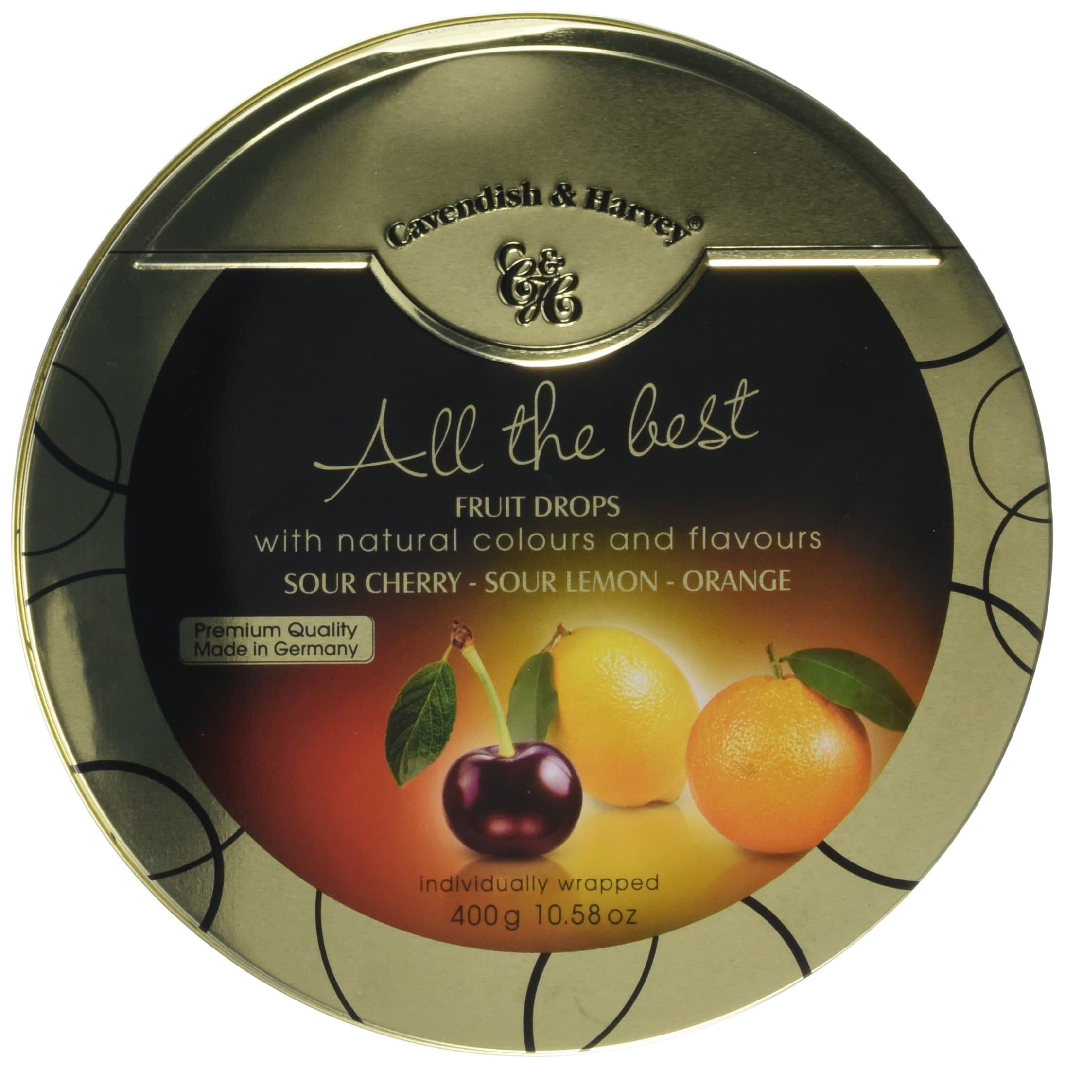 Cavendish and Harvey All The Best Fruit Drops Individually Wrapped in Tin 400 g