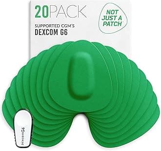 Not Just A Patch Dexcom G6 Adhesive Patches (20 Pack) - Dexcom G6 Stickers Adhesive Patches for Skin - Water Resistant Dexcom Overpatch G6 for Active Lifestyle 10-14 Days - Green