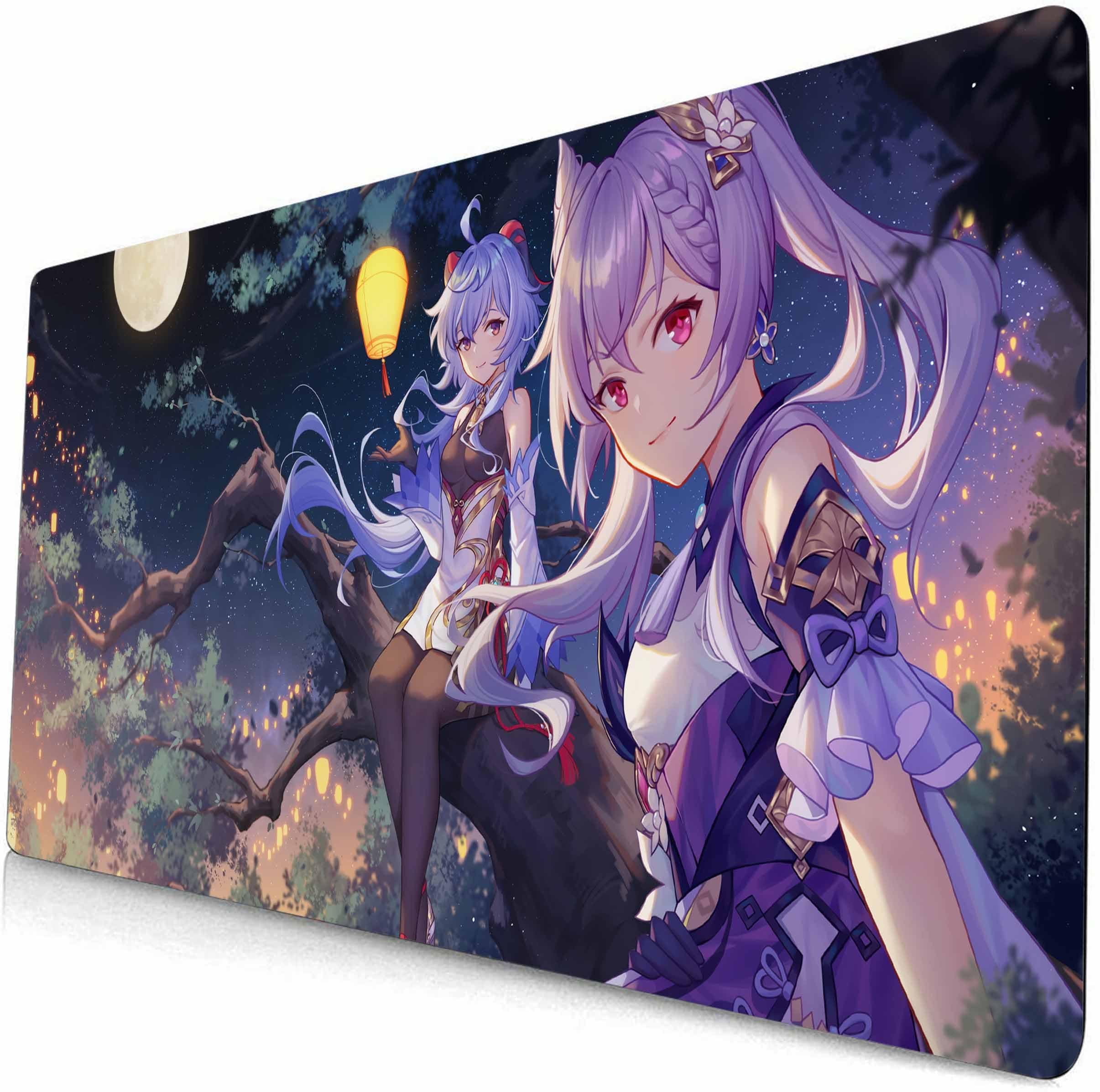 Anime Mouse pad Gaming Mouse pad Compatible Genshin Mouse pad Large Mouse Pad Stitched Edge Mousepad Non Slip Rubber Base (style1,90×40cm)