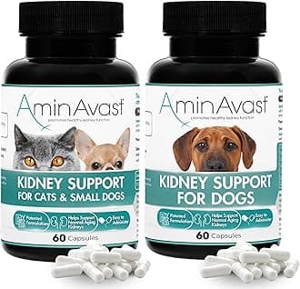 AminAvast Kidney Support Supplements for Dogs and Cats - Promotes Healthy Kidney Function and Vitality - Available in 300mg and 1000mg Capsules