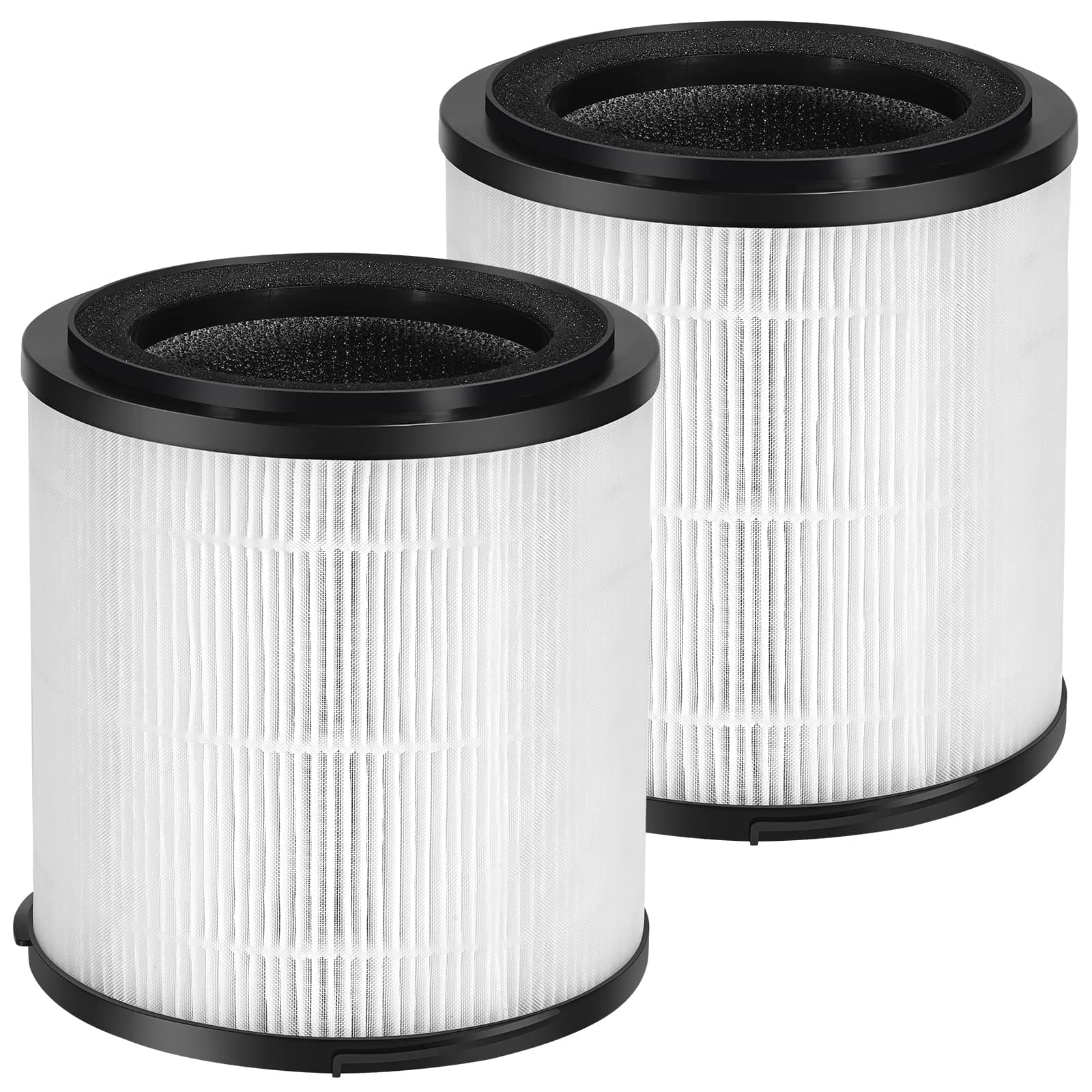 isinlive 4-in-1 True HEPA Replacement Filter Compatible with SilverOnyx 5-Speed Air Purifier Best HEPA H13 Filter for Pets, Smoke and Dust, for Large Room 500 sq ft Black (2 Pack)