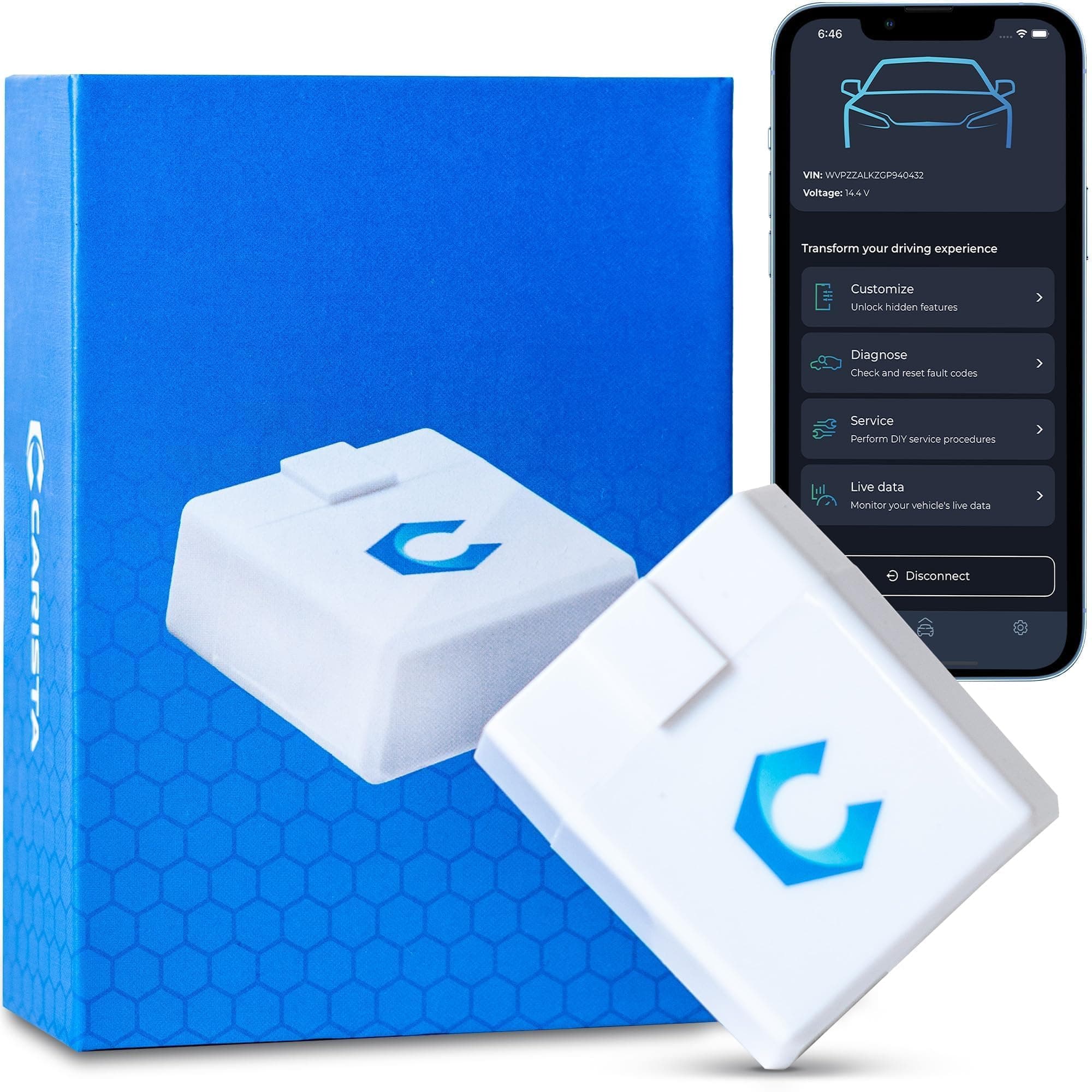 Carista OBD - Bluetooth OBD2 Scanner - Car Scanner Diagnostic Tool and Code Reader with Access to Diagnostics, Customizations, Service Tools, and Live Data - Subscription Required