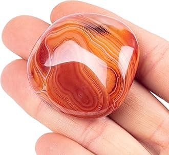 Natural Irregular Banded Agate Pocket Palm Worry Stones,Polished Gemstone for Anxiety Stress Relief Therapy