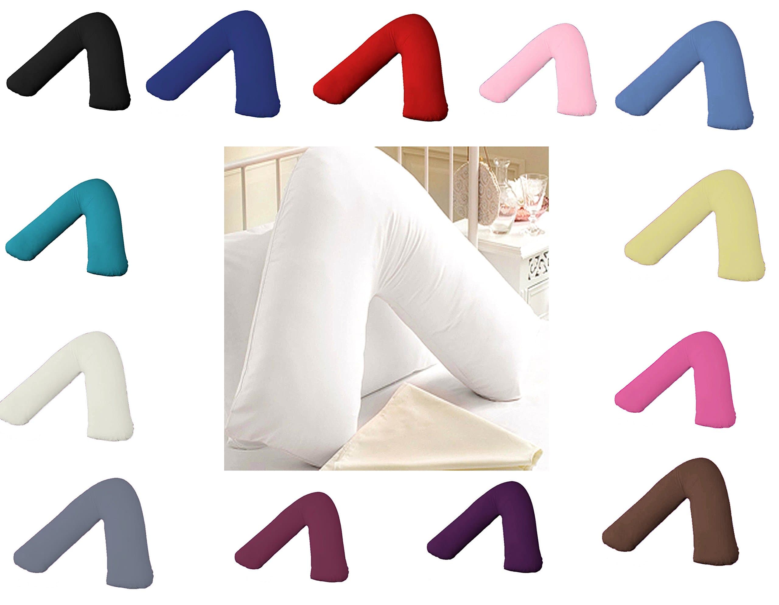 AmigoZonePlain Polycotton Back & Neck Support V Shaped Pillowcase Orthopedic/Pregnency/Nursing Pillow Case (Cream)