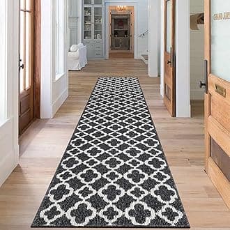 SHACOS Extra Long Hallway Runner Rug 60 x 240 cm Non Slip Black Narrow Hall Runner Rug Washable Carpet Runners for Hallway, Entryway, Kitchen