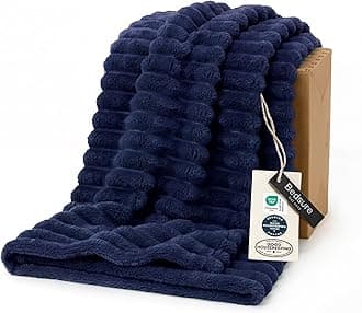 Bedsure GentleSoft Navy Blue Fleece Blanket for Couch - Cozy Soft Blankets for Women, Cute Small Throws for Girls, Navy, 60x80 Inches