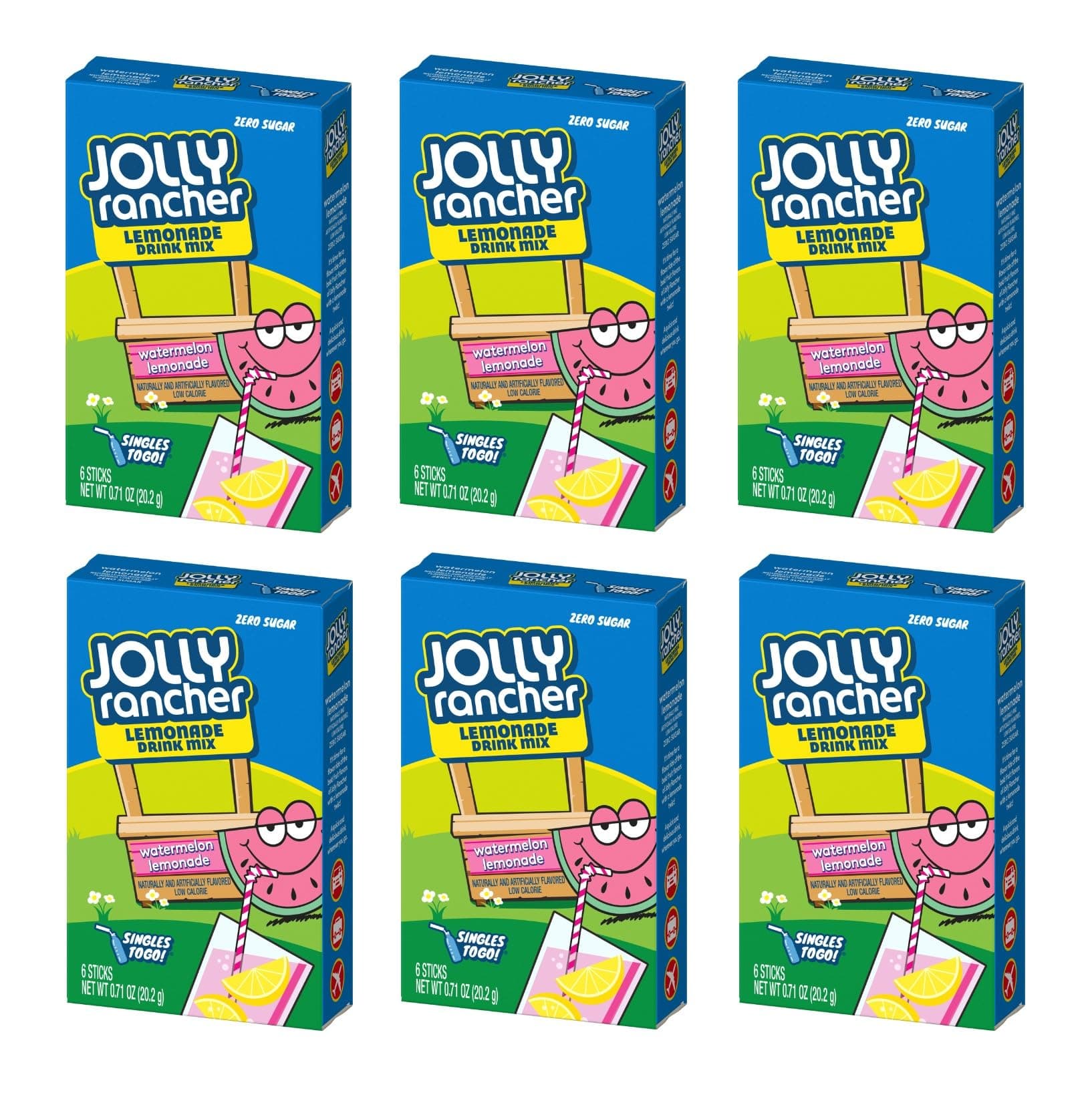 Jolly Rancher Watermelon Lemonade, 6 Boxes with 6 Packets Each - 36 Total Servings