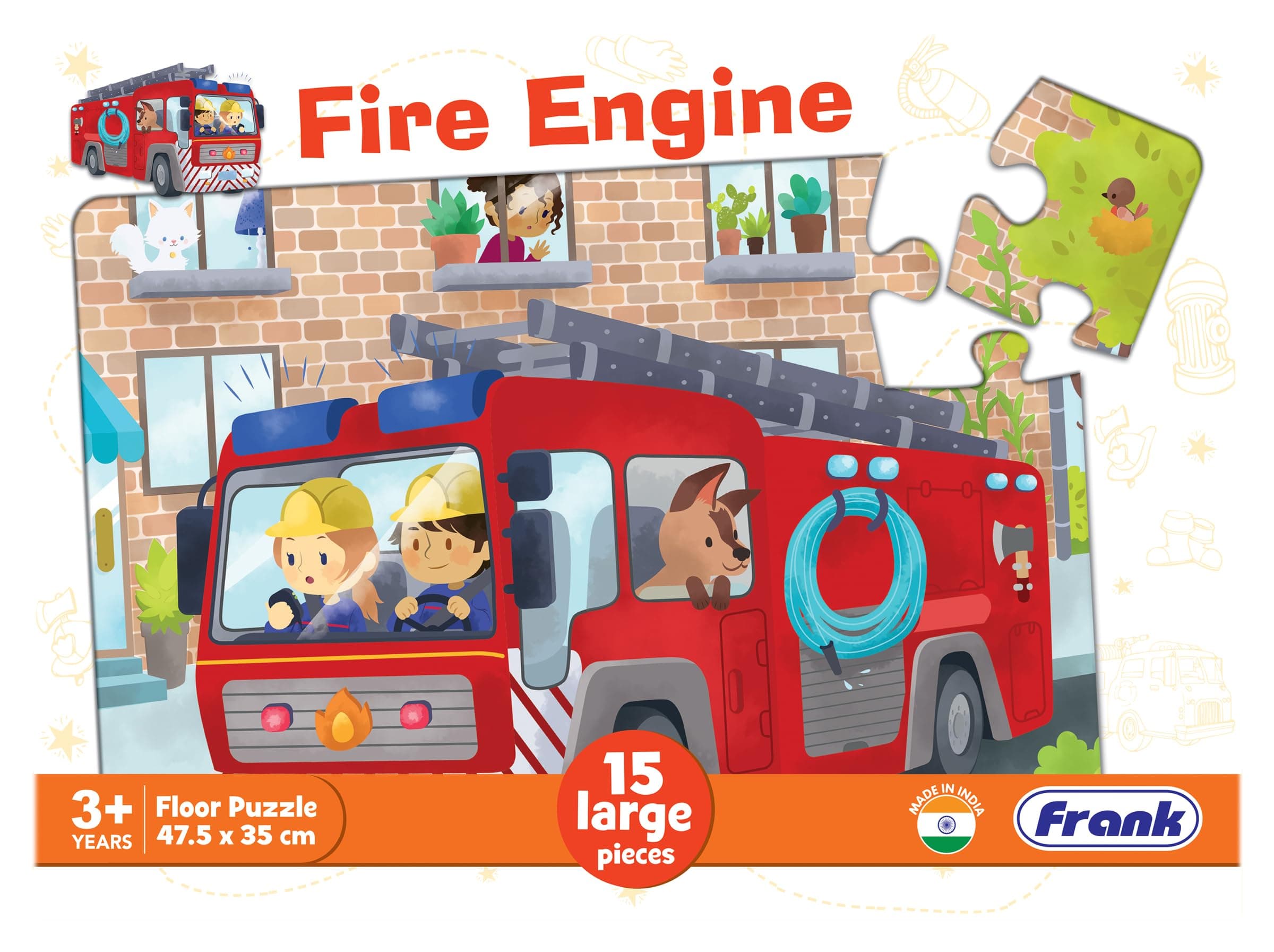 Fire Engine Floor Puzzle (15 Pieces) | Fun & Educational Toy for Kids 3+ Year Old | Enhances Imagination, Coordination, and Patience - for Focus and Memory- 15201