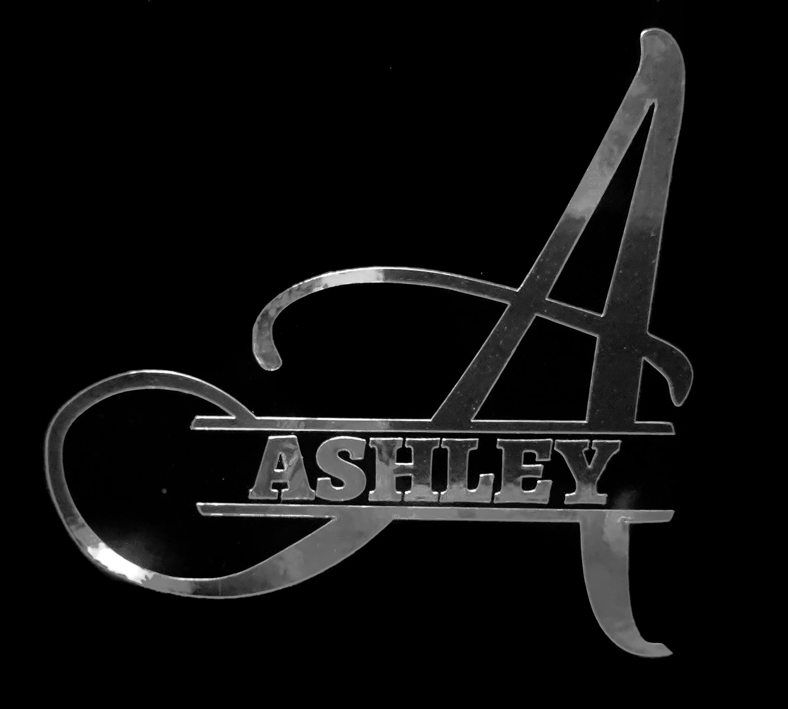 Custom Personalized Metallic Split Monogram Name Letter Initial Sticker Decal for Cups, Laptops, Tumblers, Car Window (5", Silver Chrome)