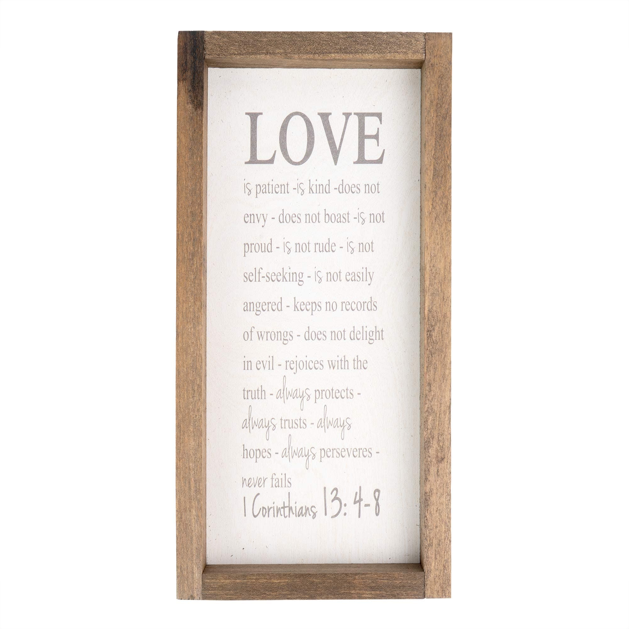 "Love Is Patient" 1 Corinthians 13:4 – 8 Scripture Wall Art, Wooden Sign, Christian Wall Art, Farmhouse Wall Decor