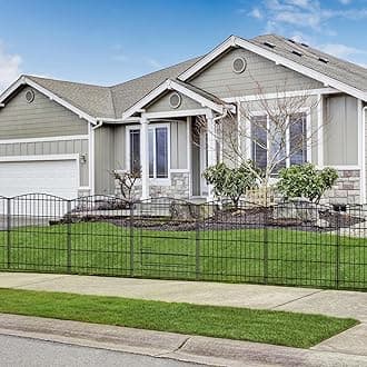 INJOPEXI Garden Fence 12 Panels 23.6ft (L)×30in (H) Decorative Garden Fences with 11 Panels + 1 Gate, No Dig Animal Barrier Fencing Rustproof Metal Wire Temporary Dog Fence Border for Outdoor Yard