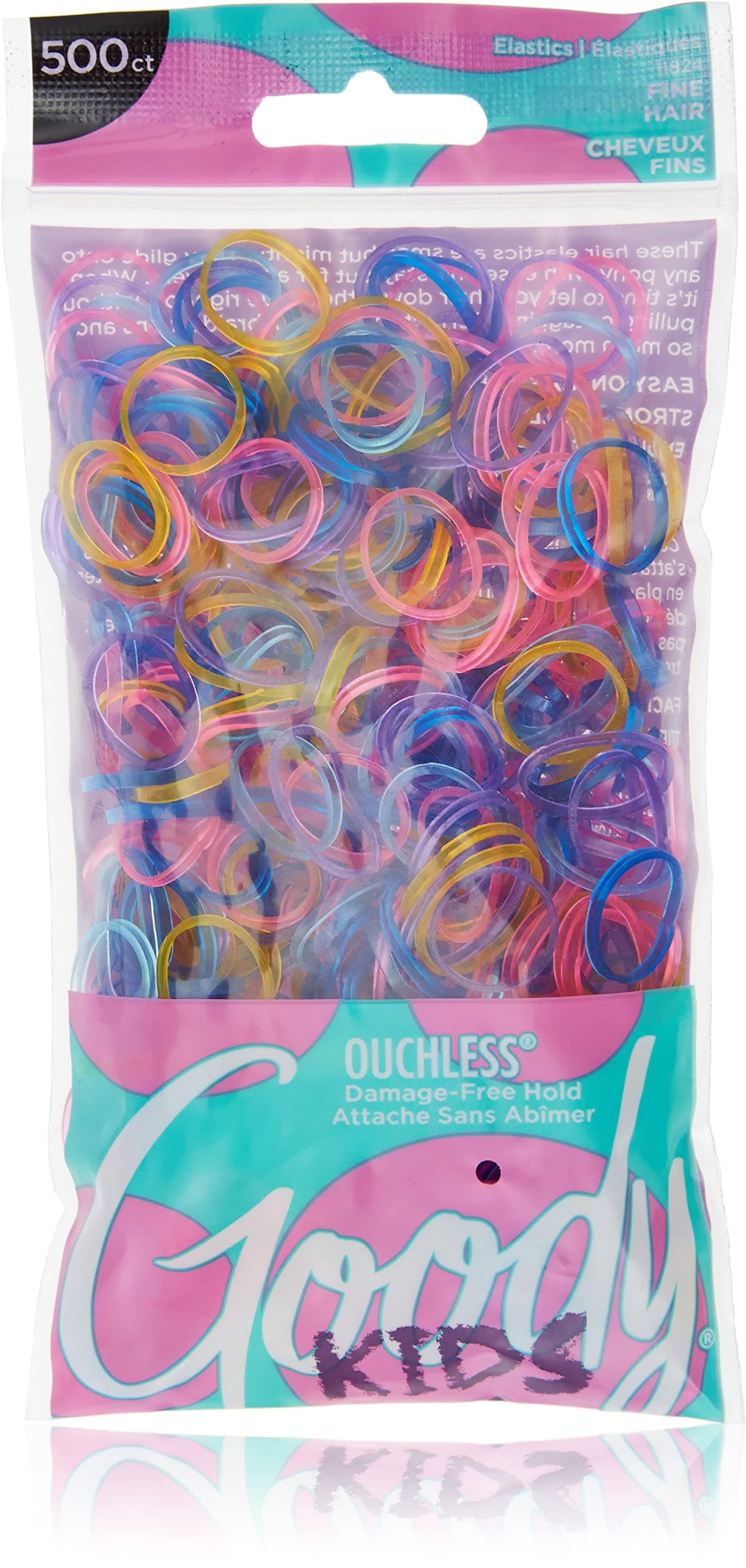 GOODY - Ouchless Glitter Latex Elastics - 500 Count
