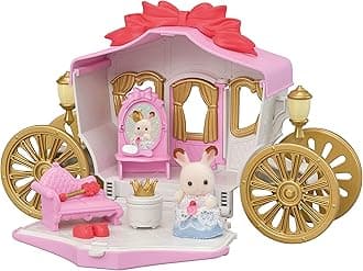 Royal Carriage Set, Dollhouse Playset & Vehicle with Doll and Accessories Included